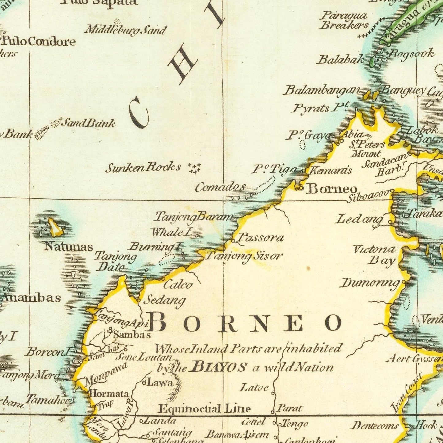 detail of the map from the centre 