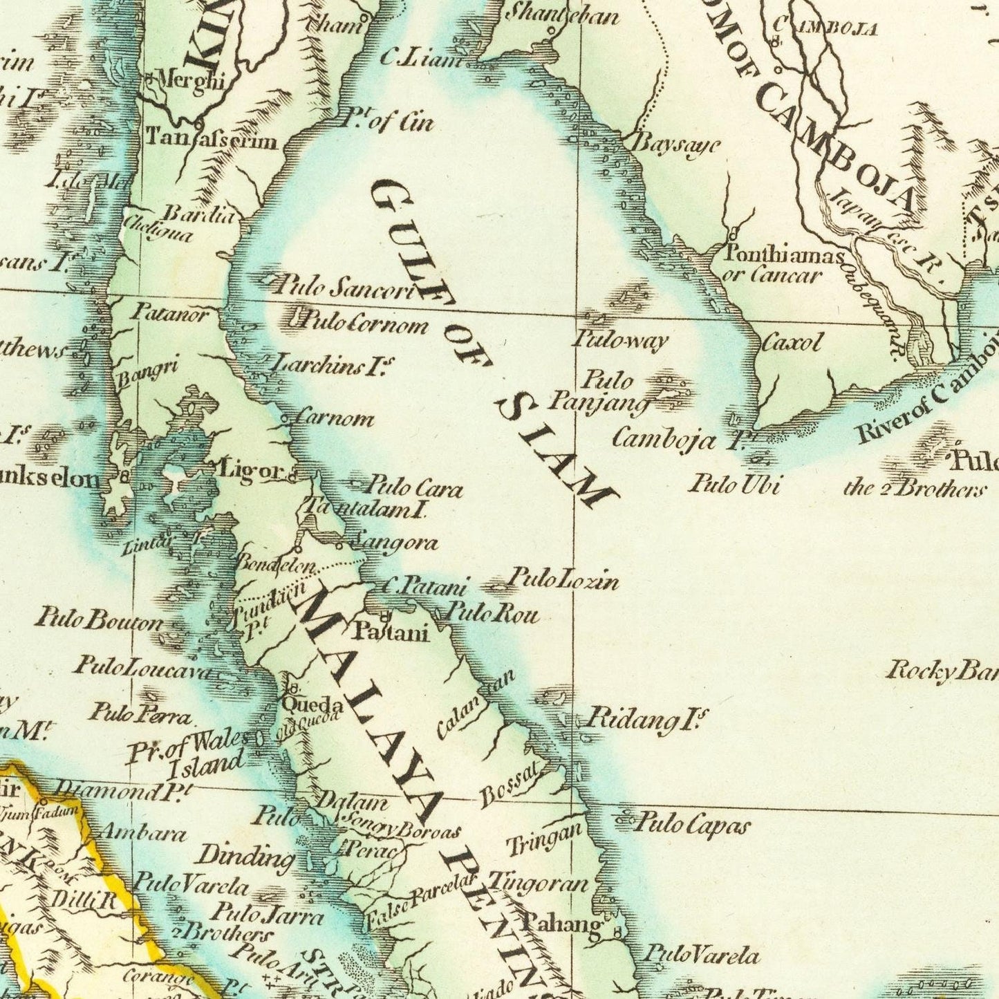 detail of the map from the centre left