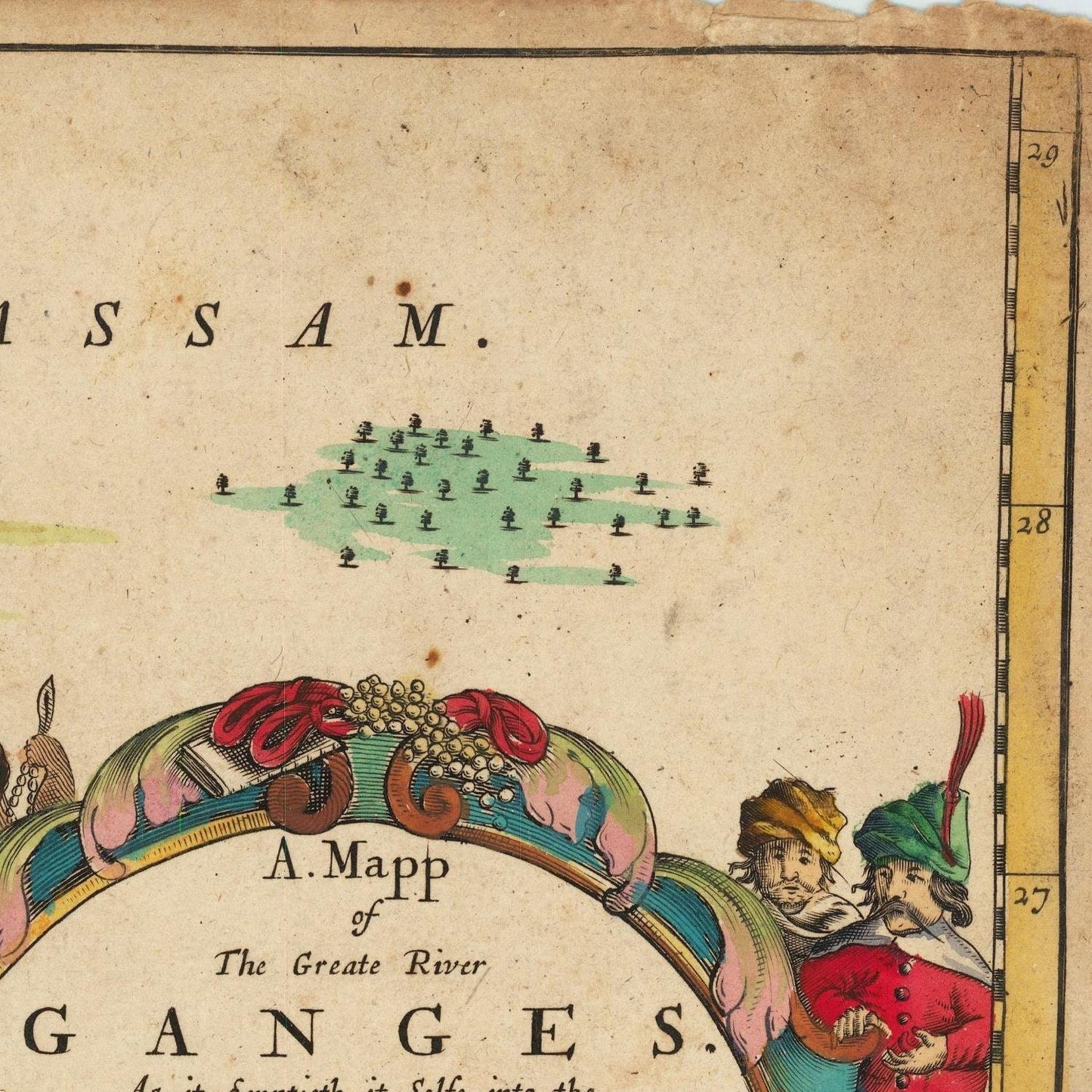 detail of the map from the top right corner