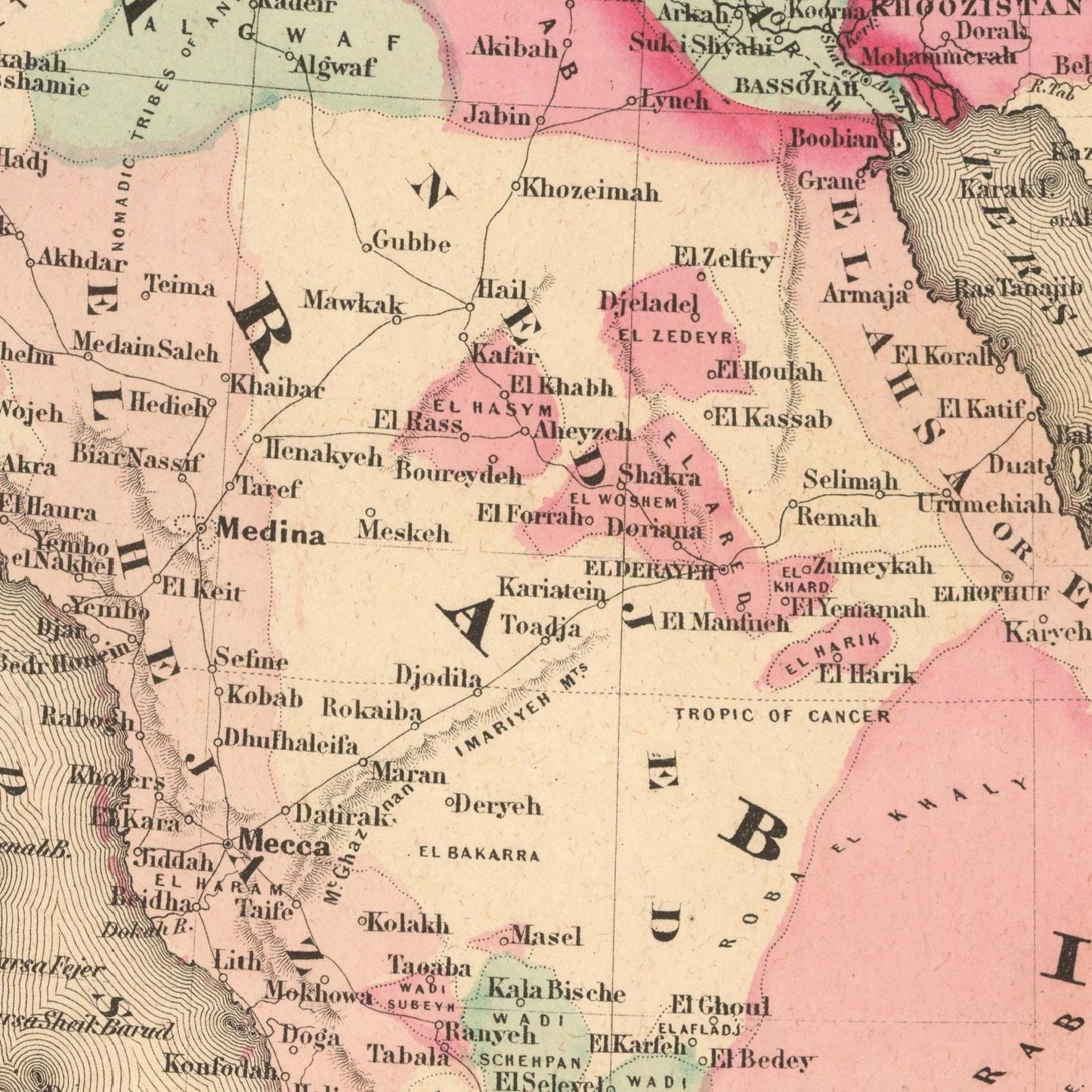 detail of the map from the centre 