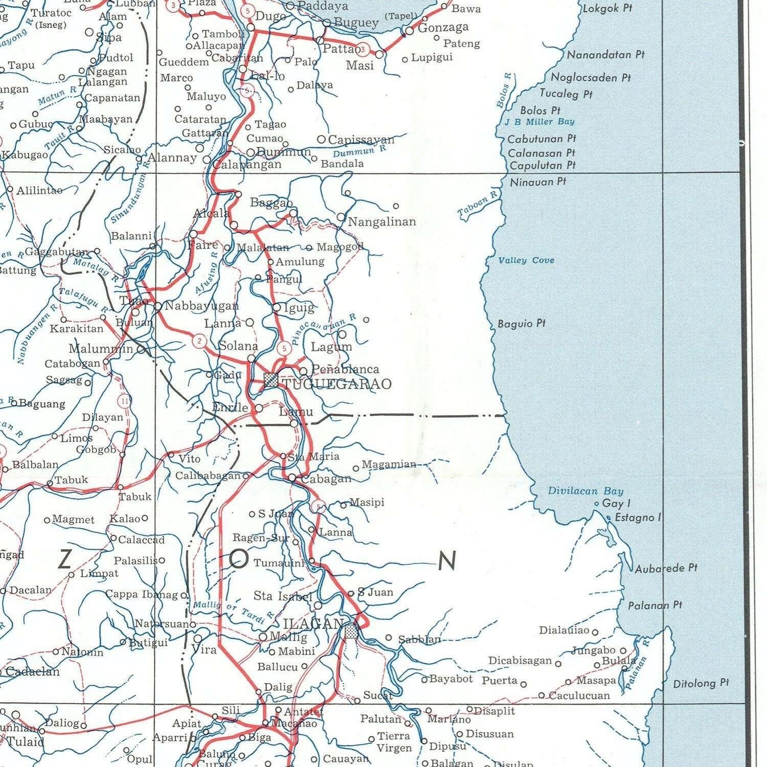 detail of the map from the centre 