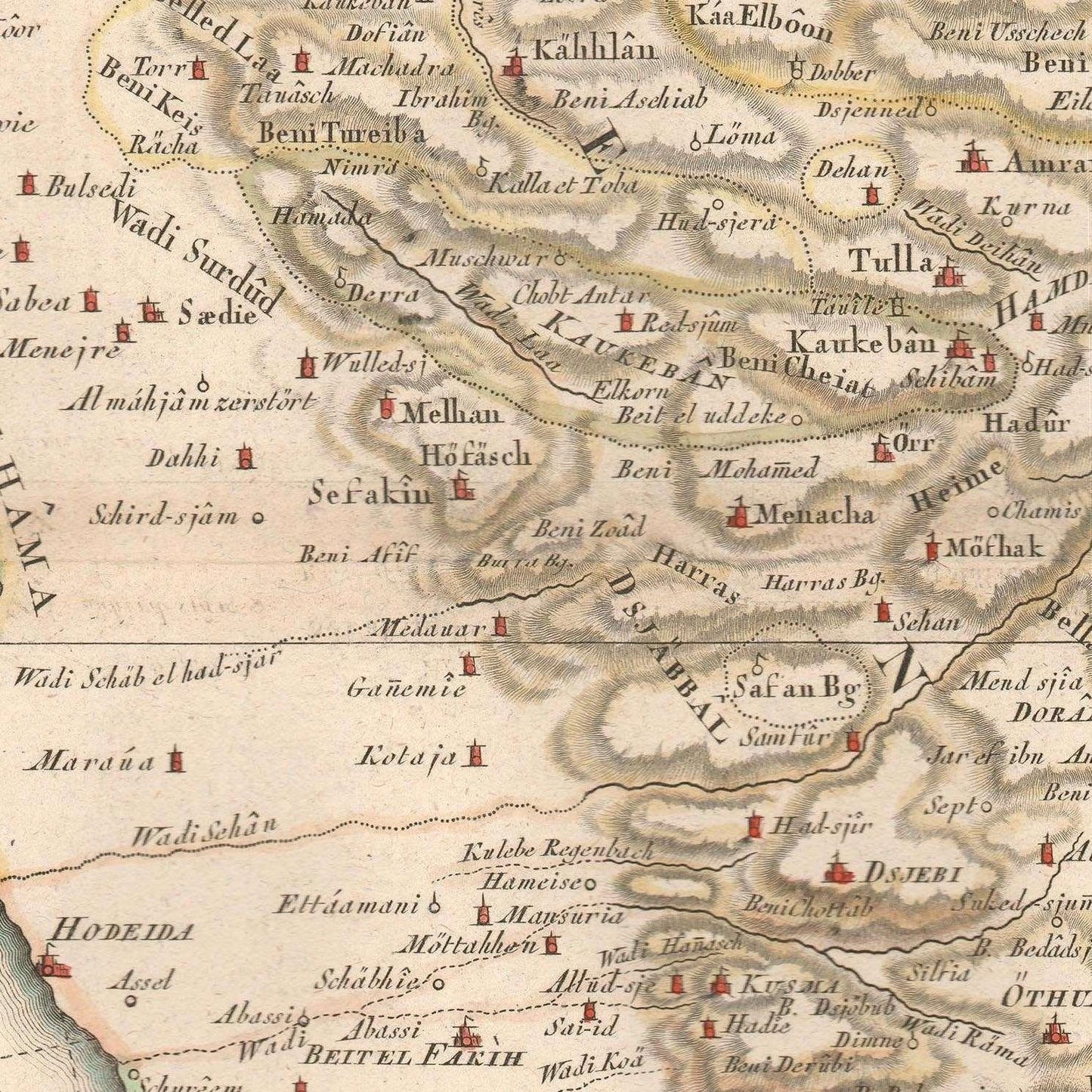 detail of the map from the centre 