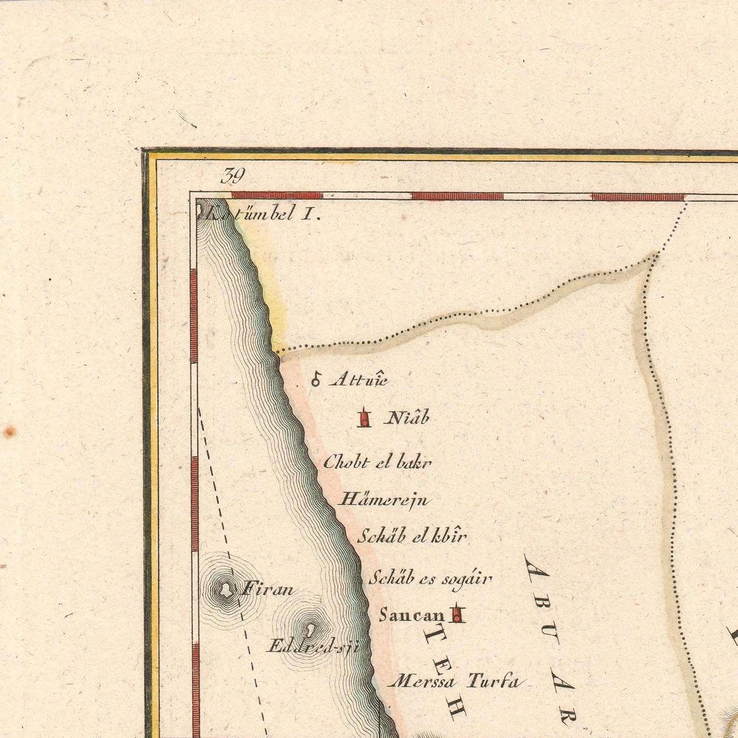 detail of the map from the top left corner