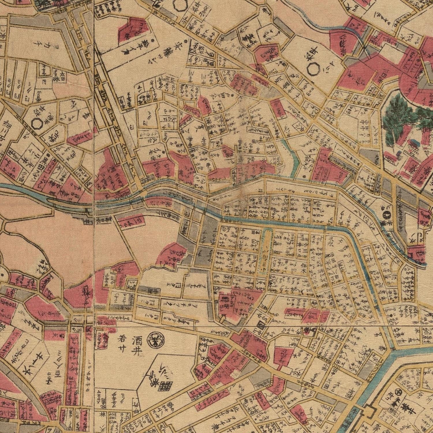 detail of the map from the centre left