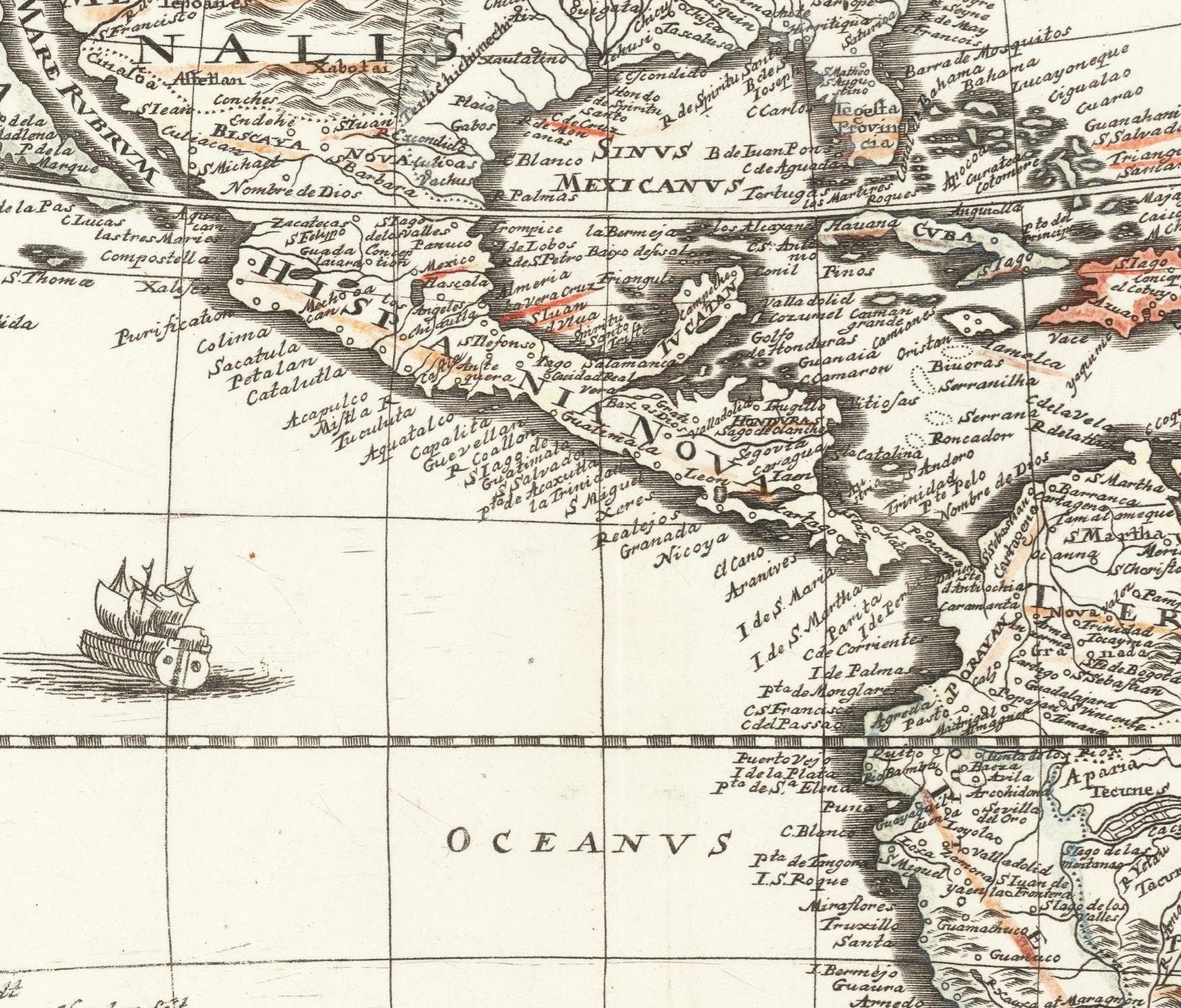 detail of the map from the centre 