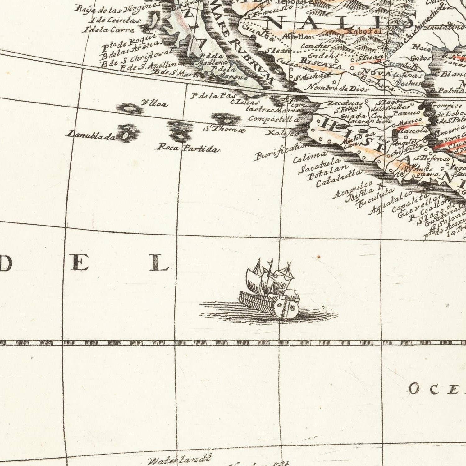 detail of the map from the centre left