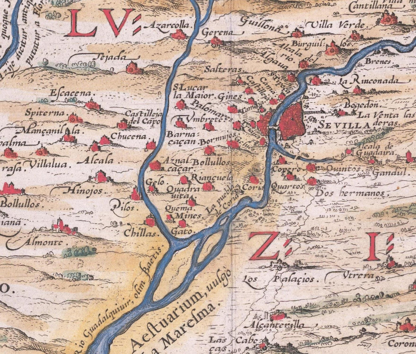 detail of the map from the centre 