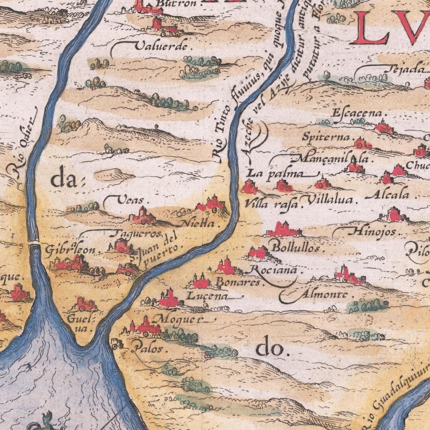 detail of the map from the centre left