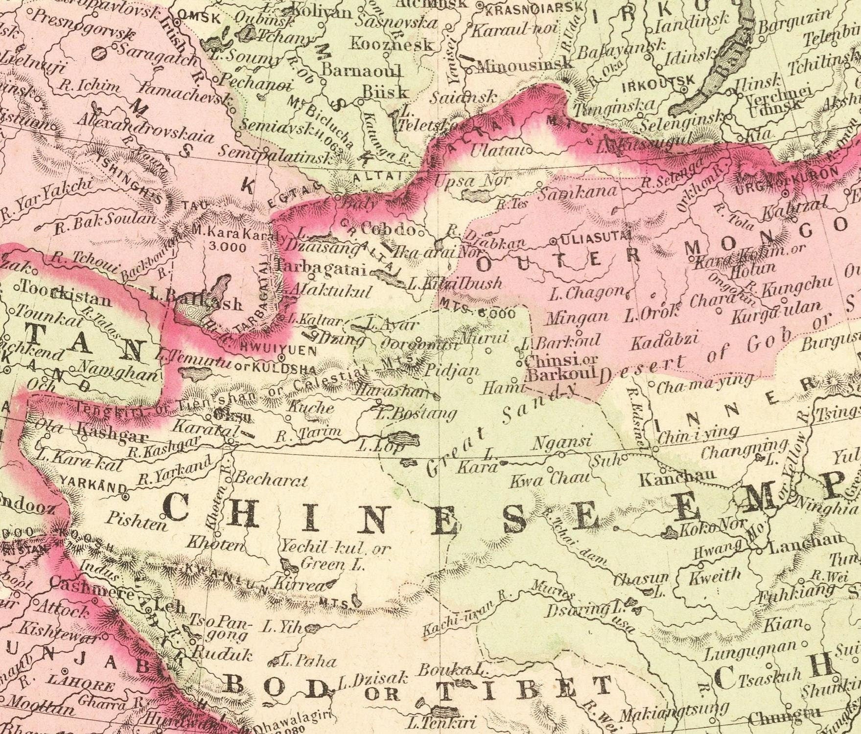 detail of the map from the centre 