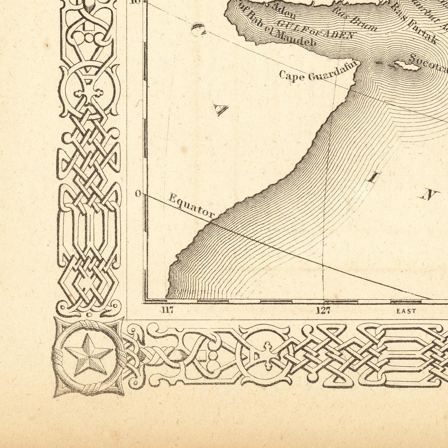 detail of the map from the bottom left corner