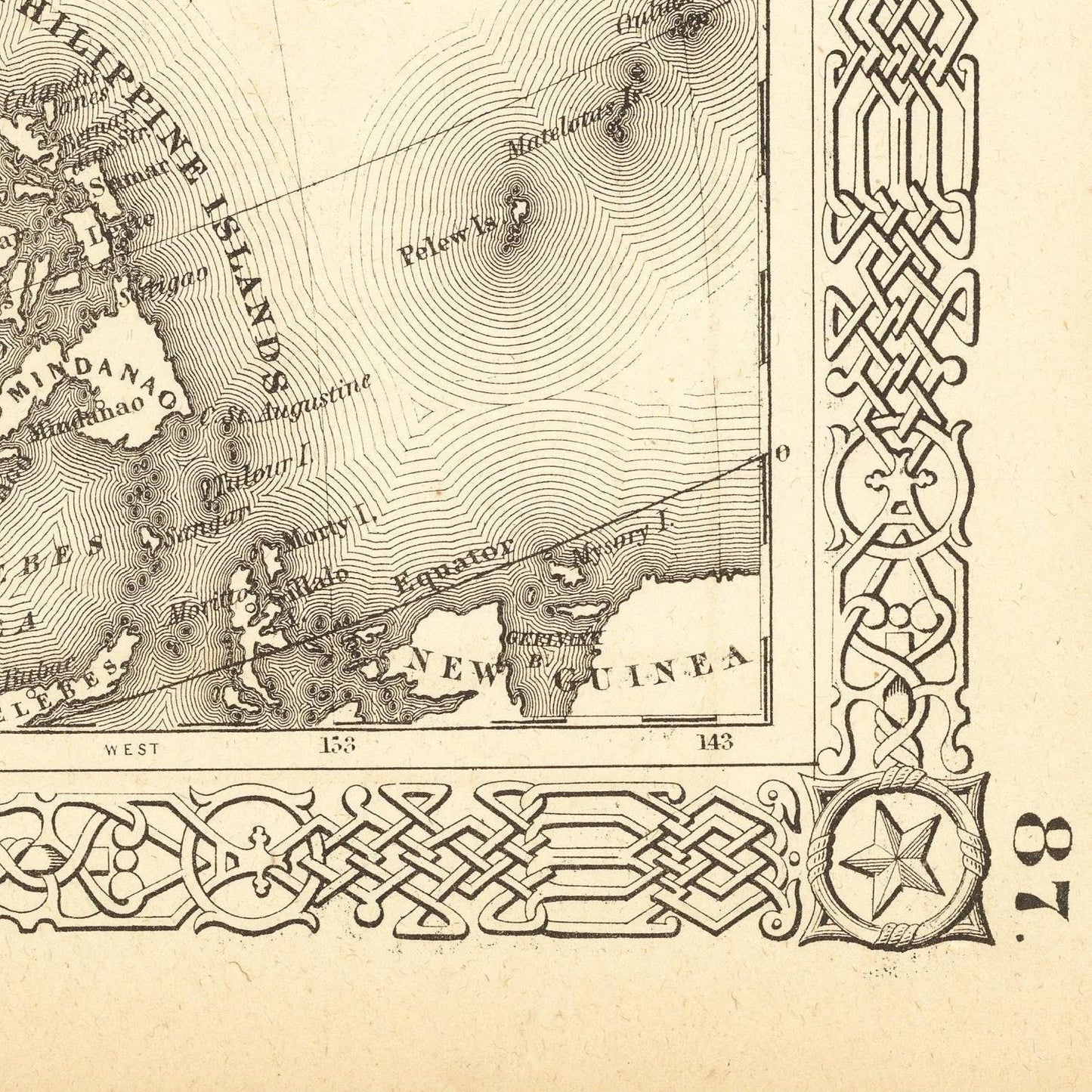 detail of the map from the bottom right corner