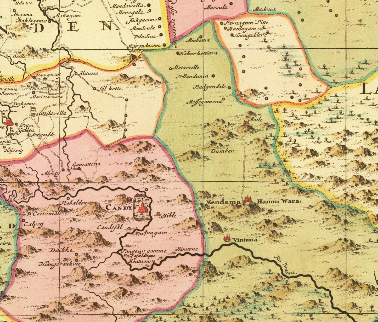 detail of the map from the centre 