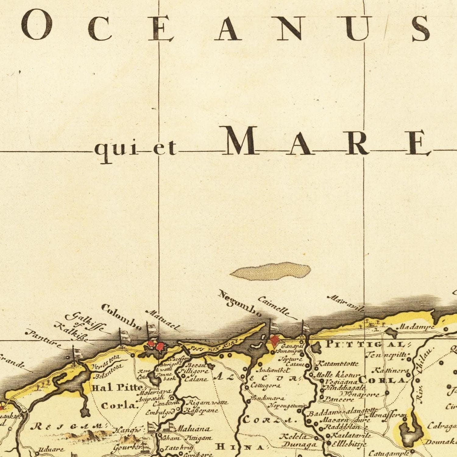 detail of the map from the centre left