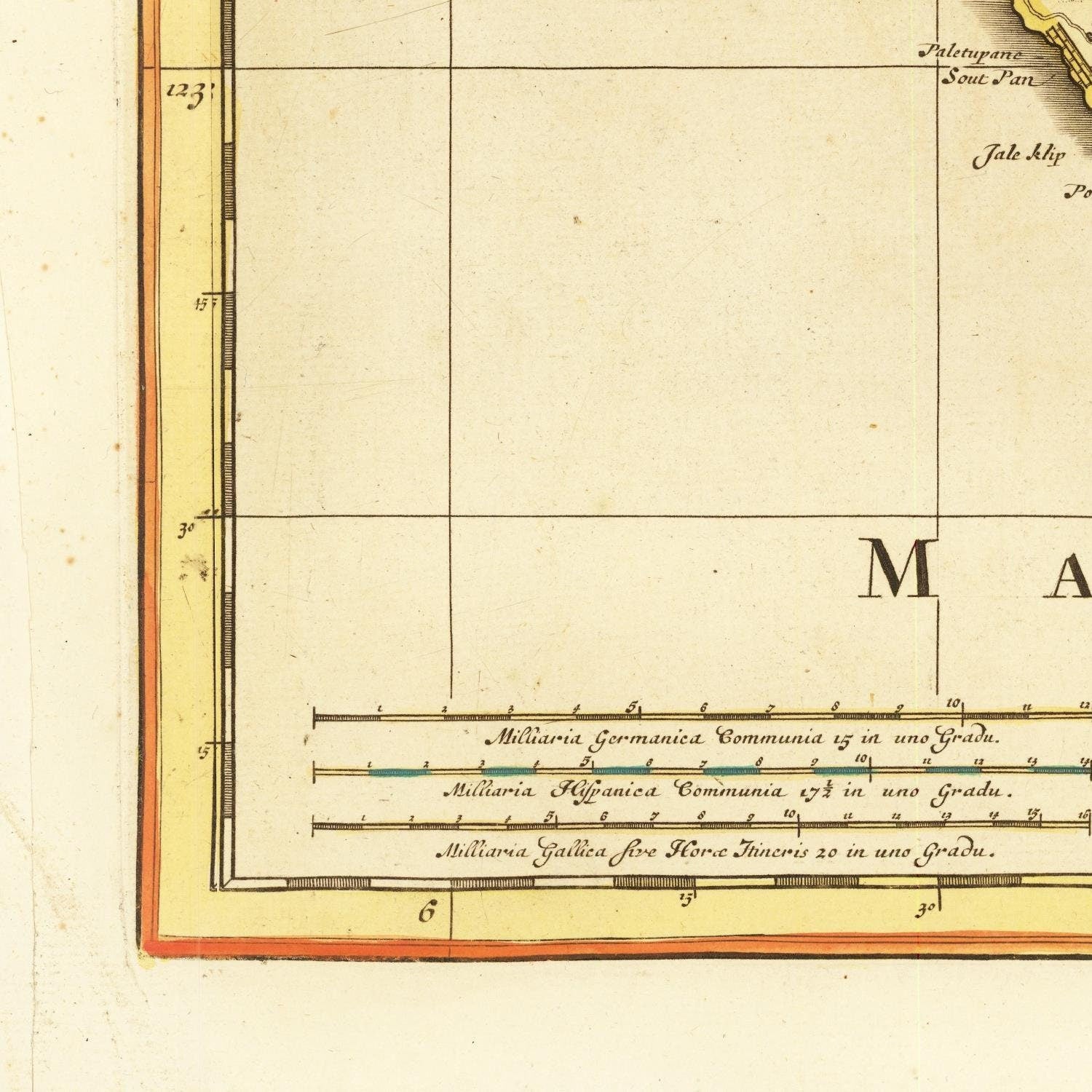 detail of the map from the bottom left corner