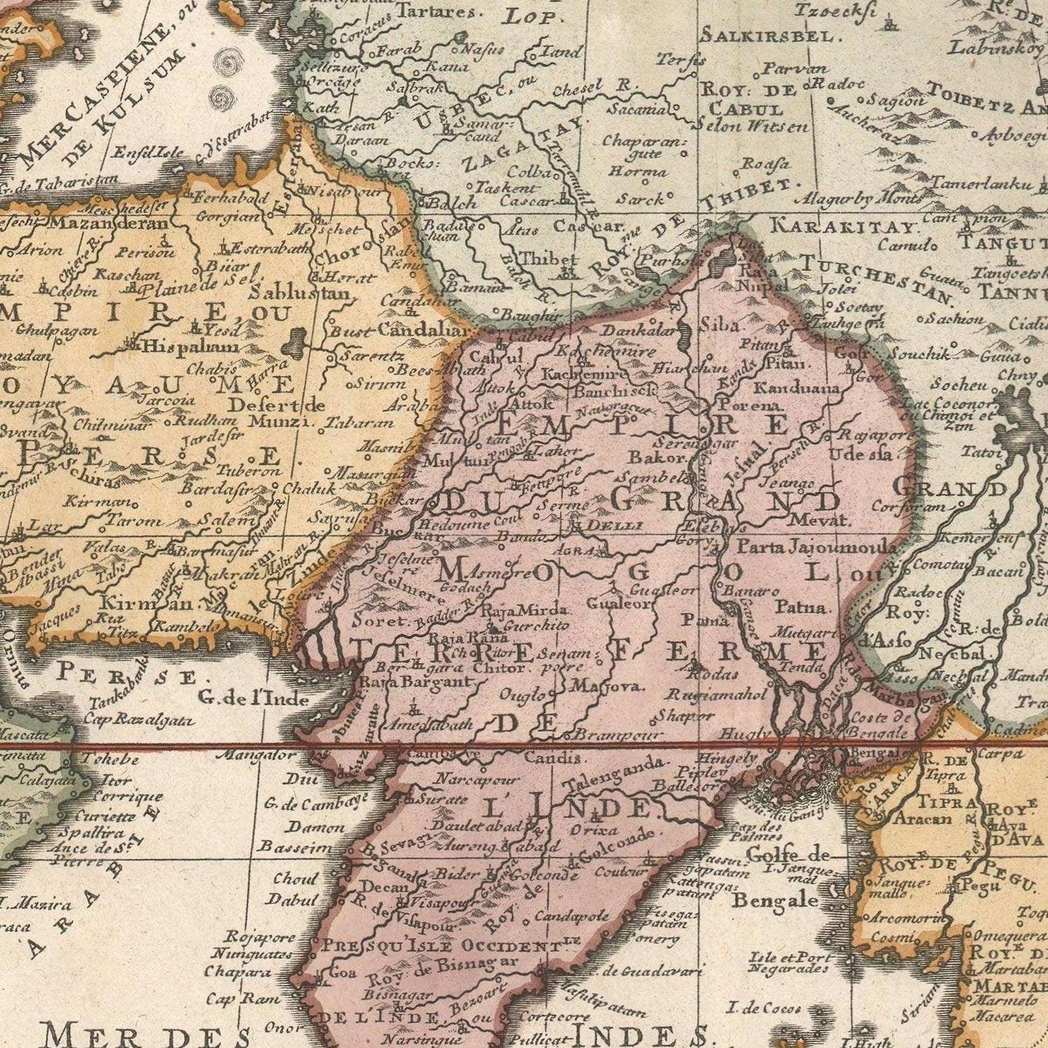 detail of the map from the centre left