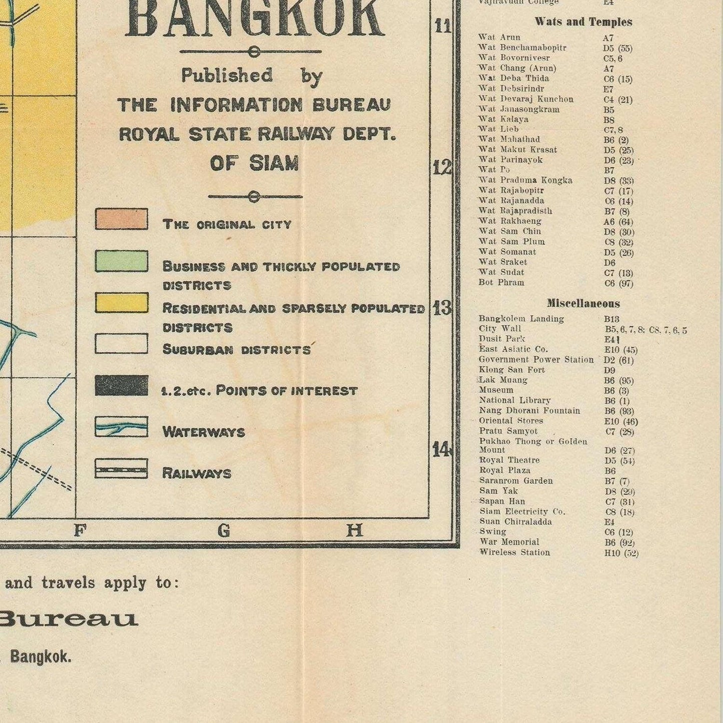 detail of the map from the bottom right corner