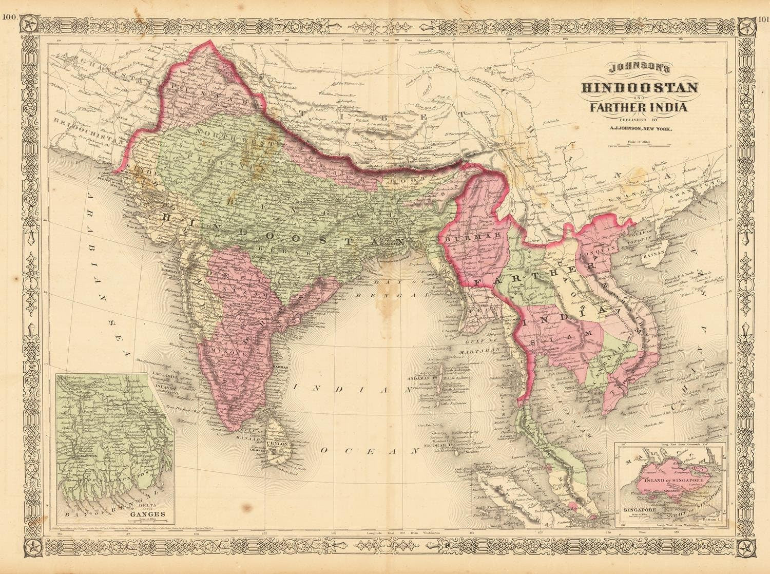 presentation of the map reproduction without a frame