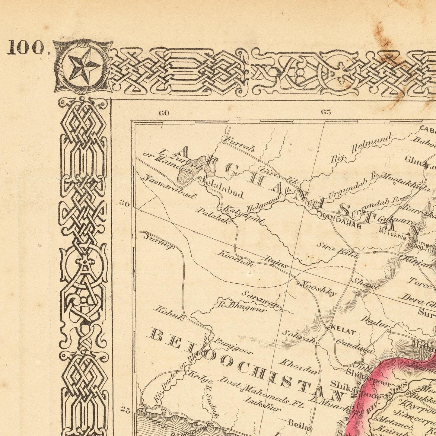 detail of the map from the top left corner