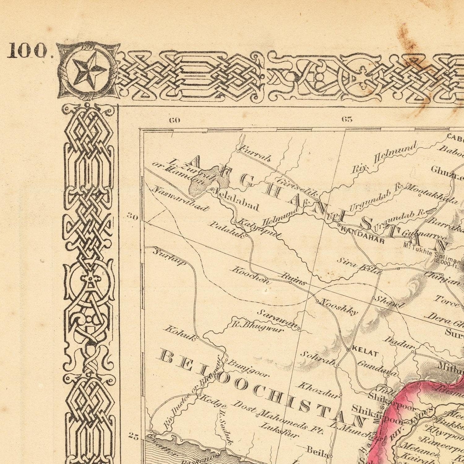 detail of the map from the top left corner