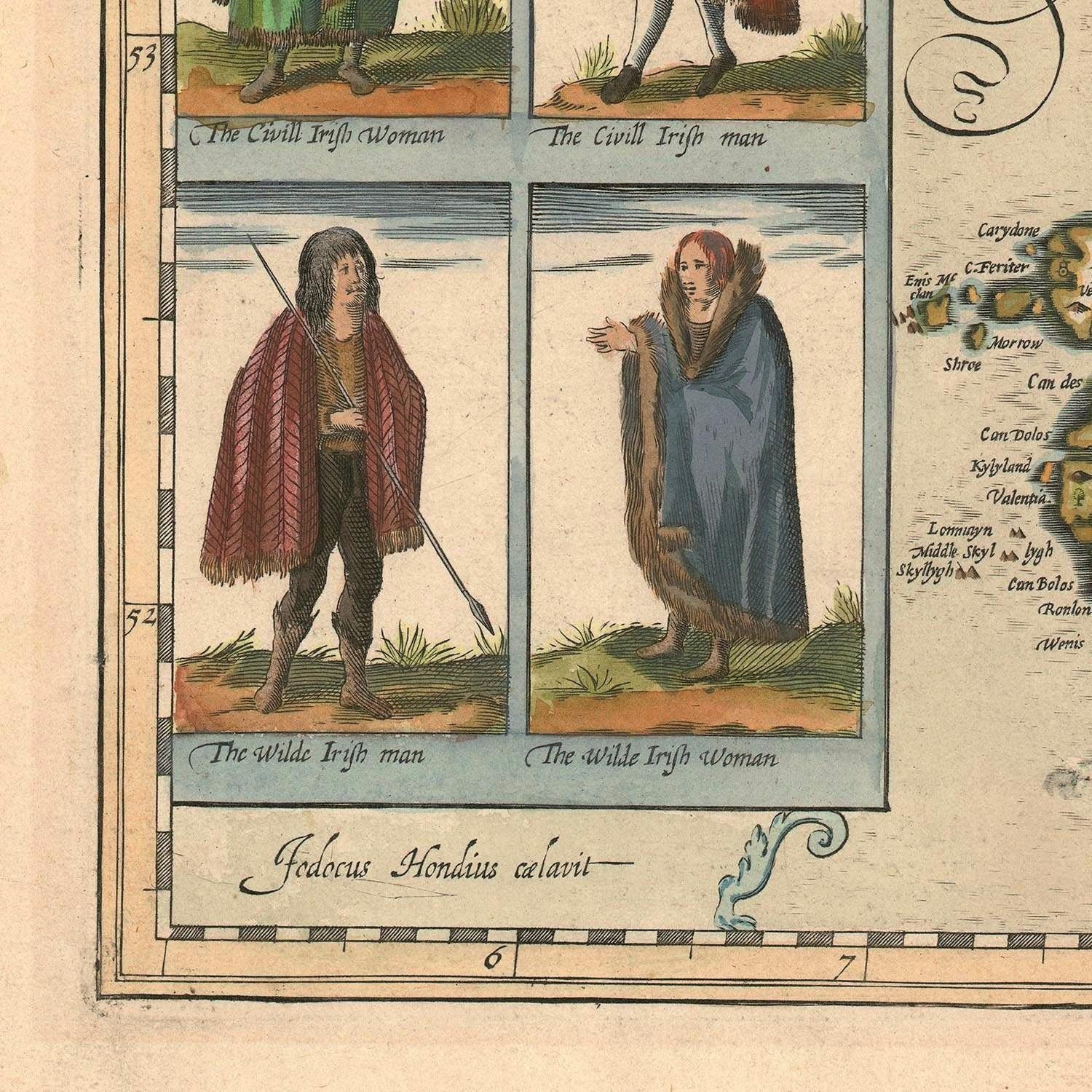 detail of the map from the bottom left corner