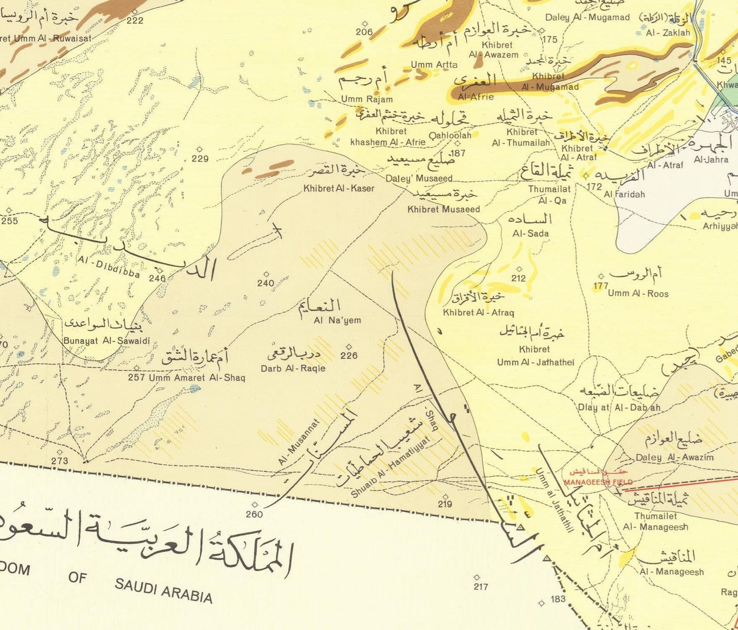 detail of the map from the centre 