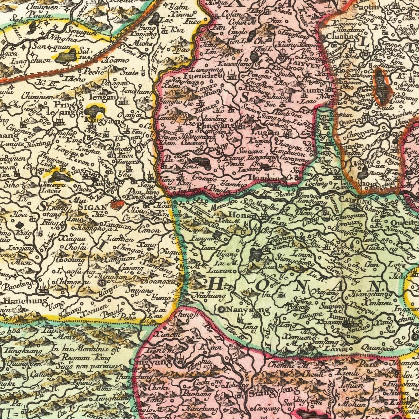 detail of the map from the centre left