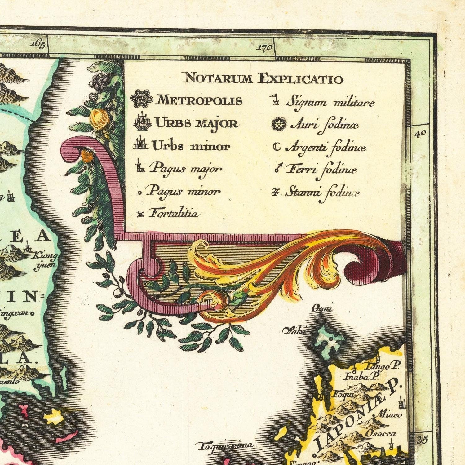 detail of the map from the top right corner