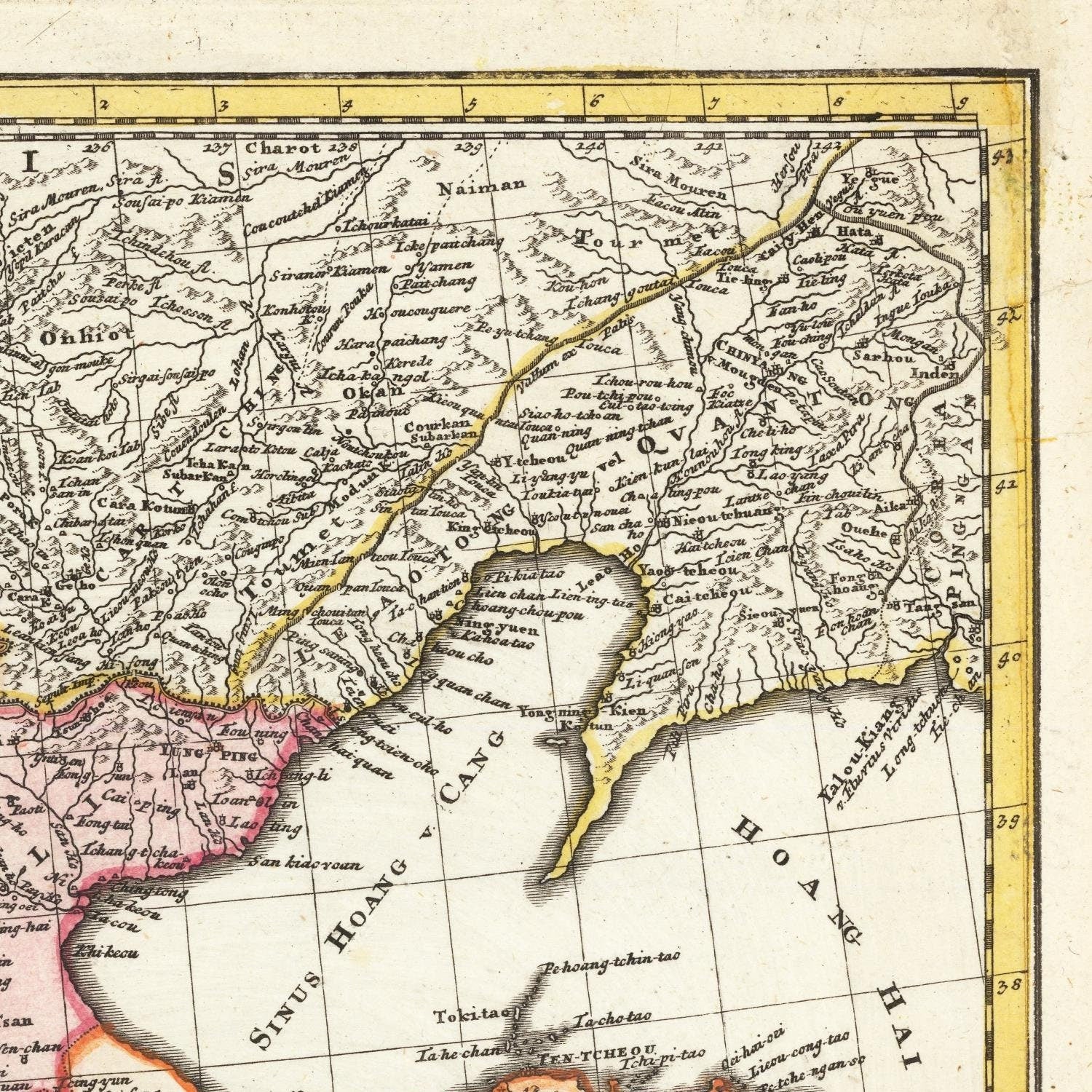 detail of the map from the top right corner