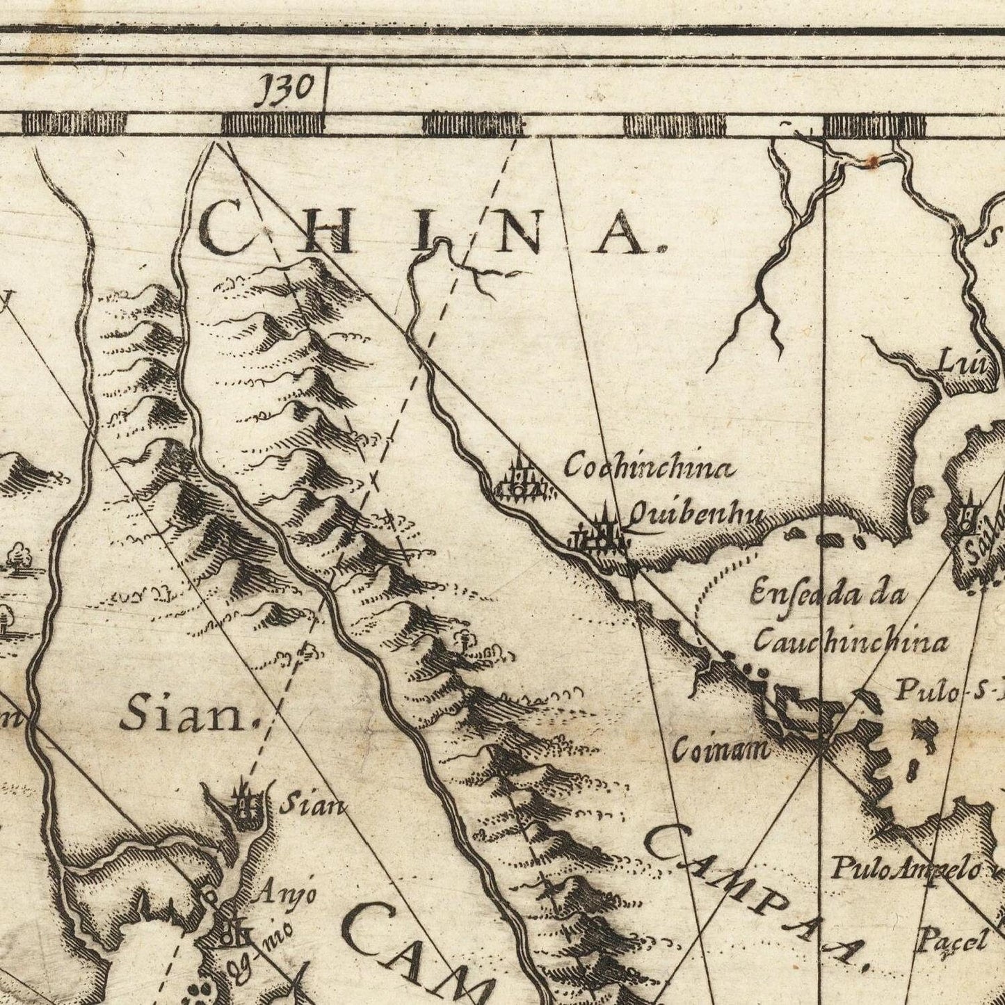 detail of the map from the centre left