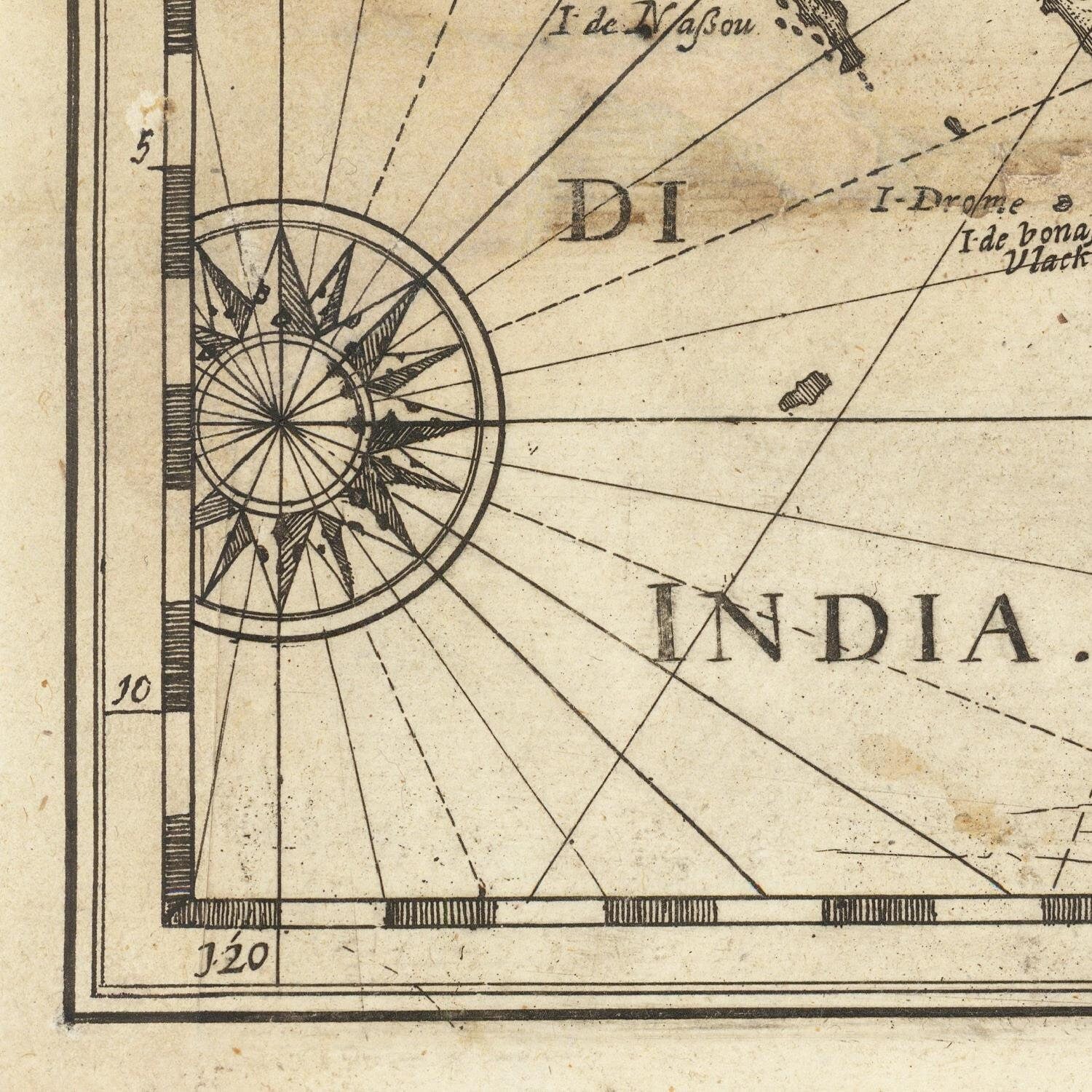 detail of the map from the bottom left corner