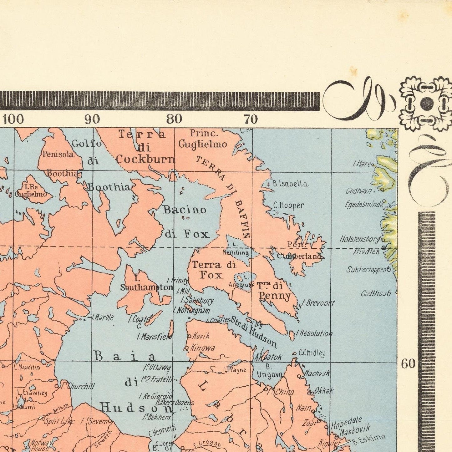 detail of the map from the bottom left corner