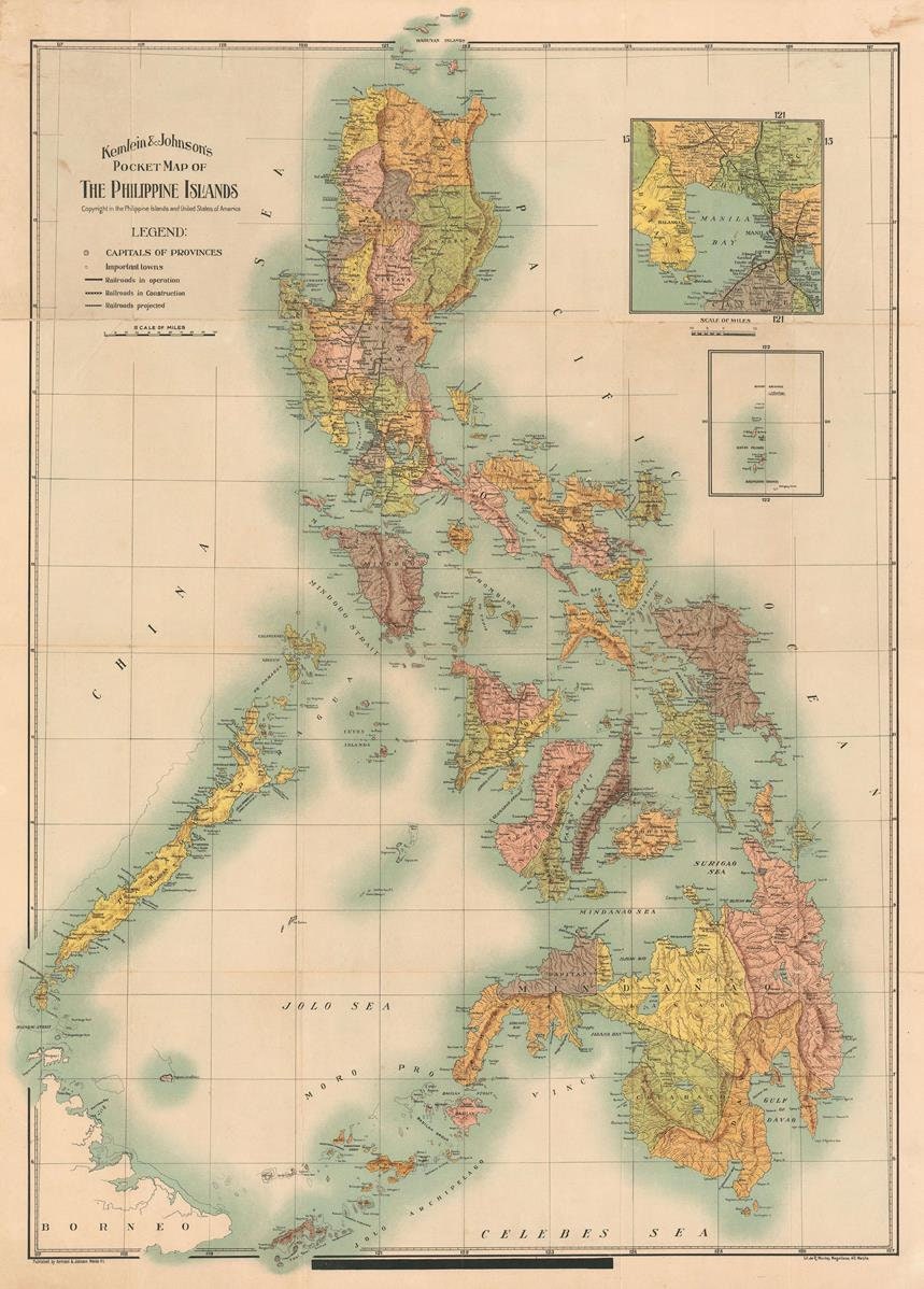 presentation of the map reproduction without a frame