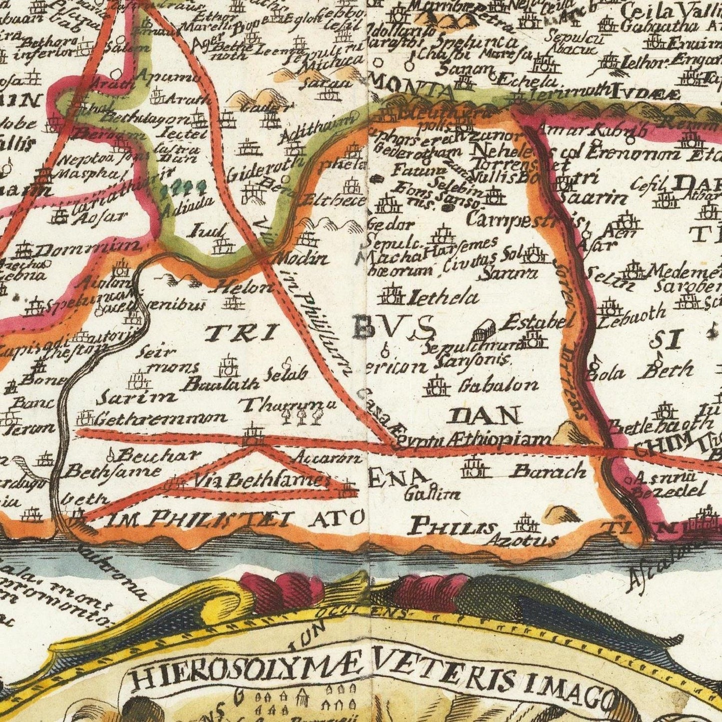 detail of the map from the centre 