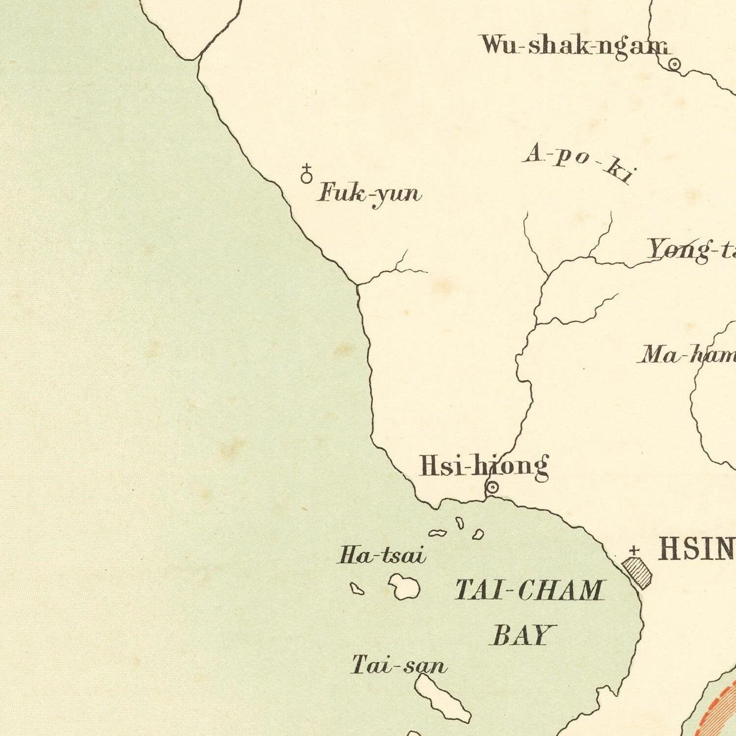 detail of the map from the centre left