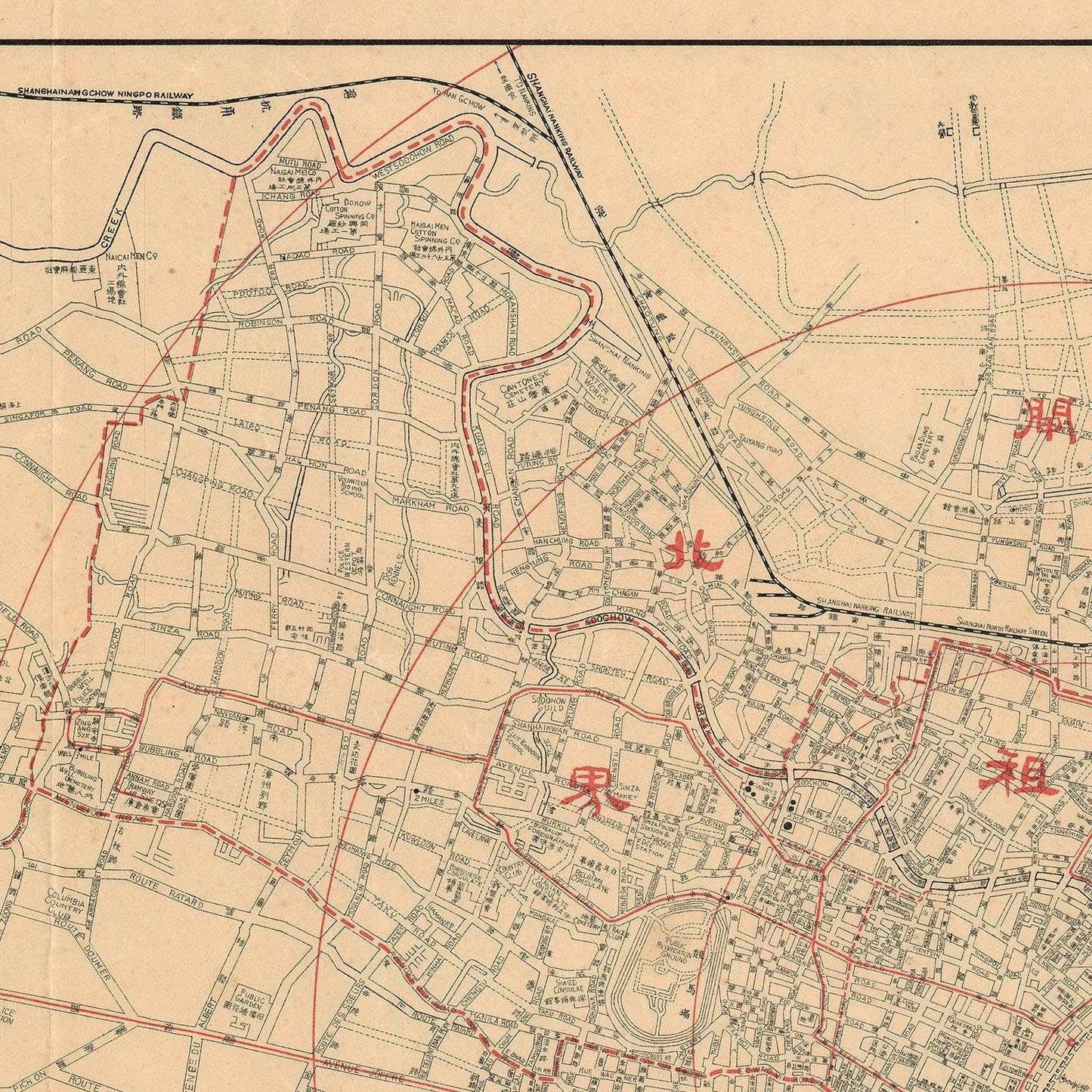 detail of the map from the centre left