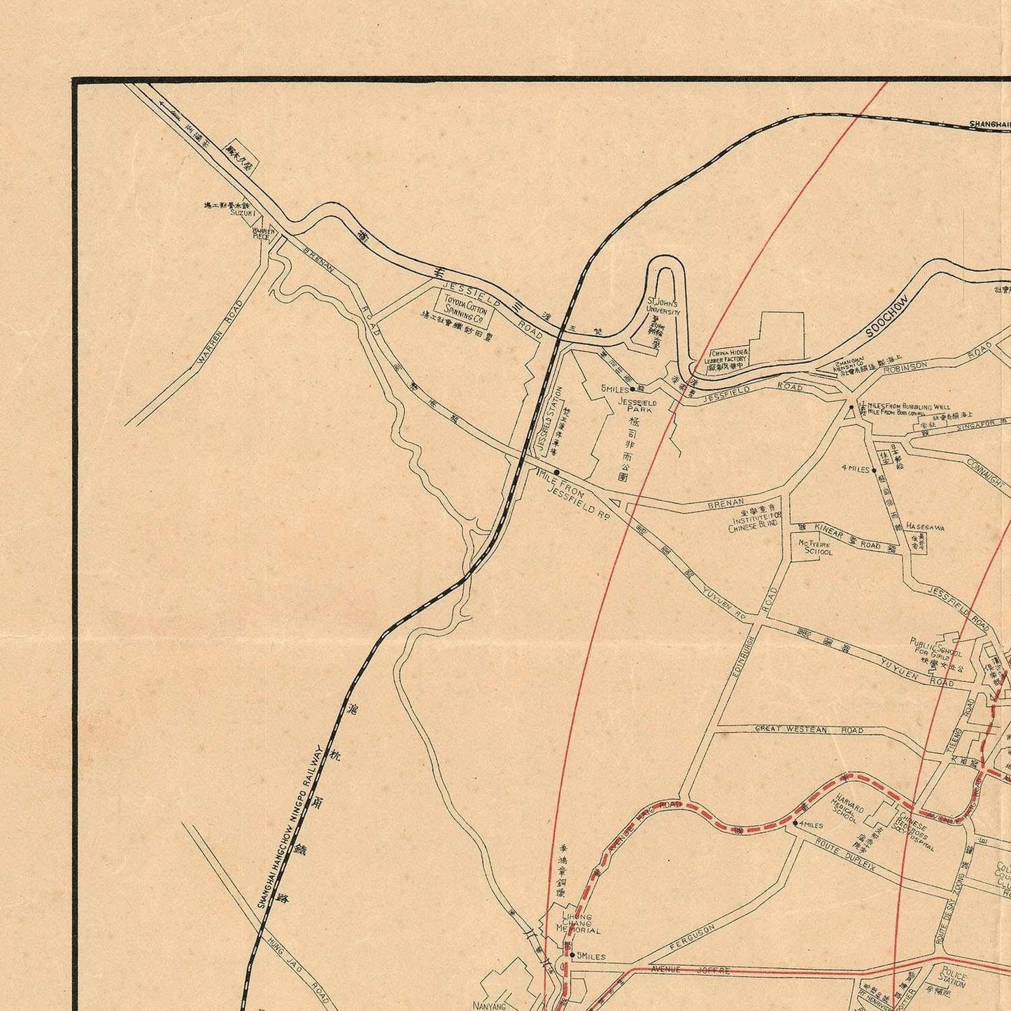 detail of the map from the top left corner