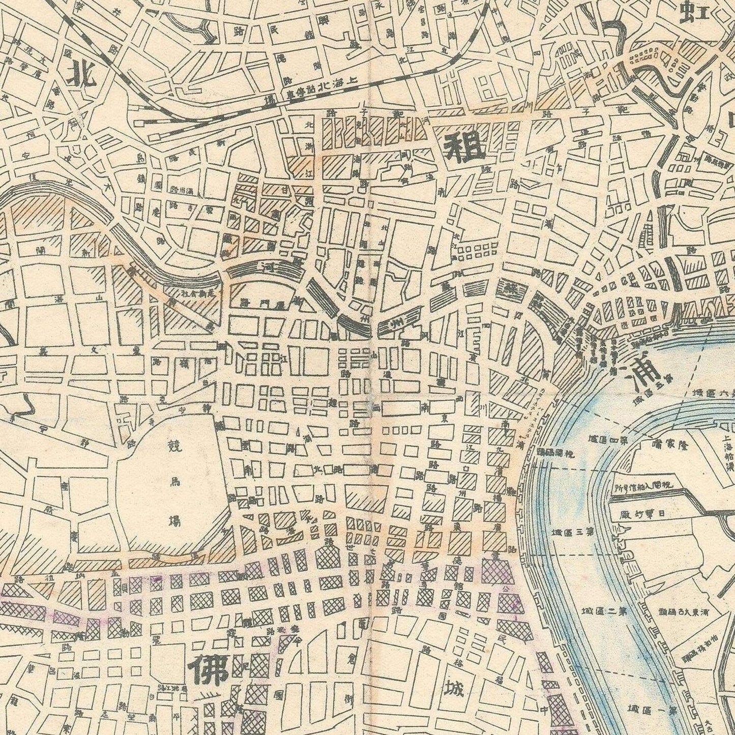 detail of the map from the centre 