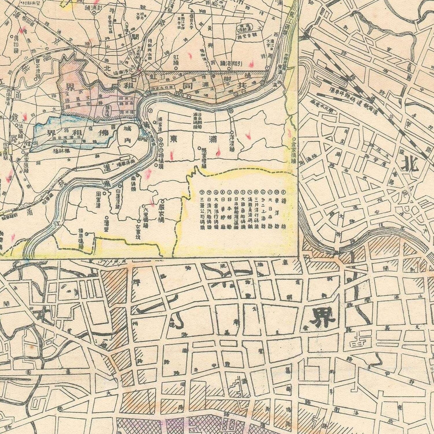 detail of the map from the centre left