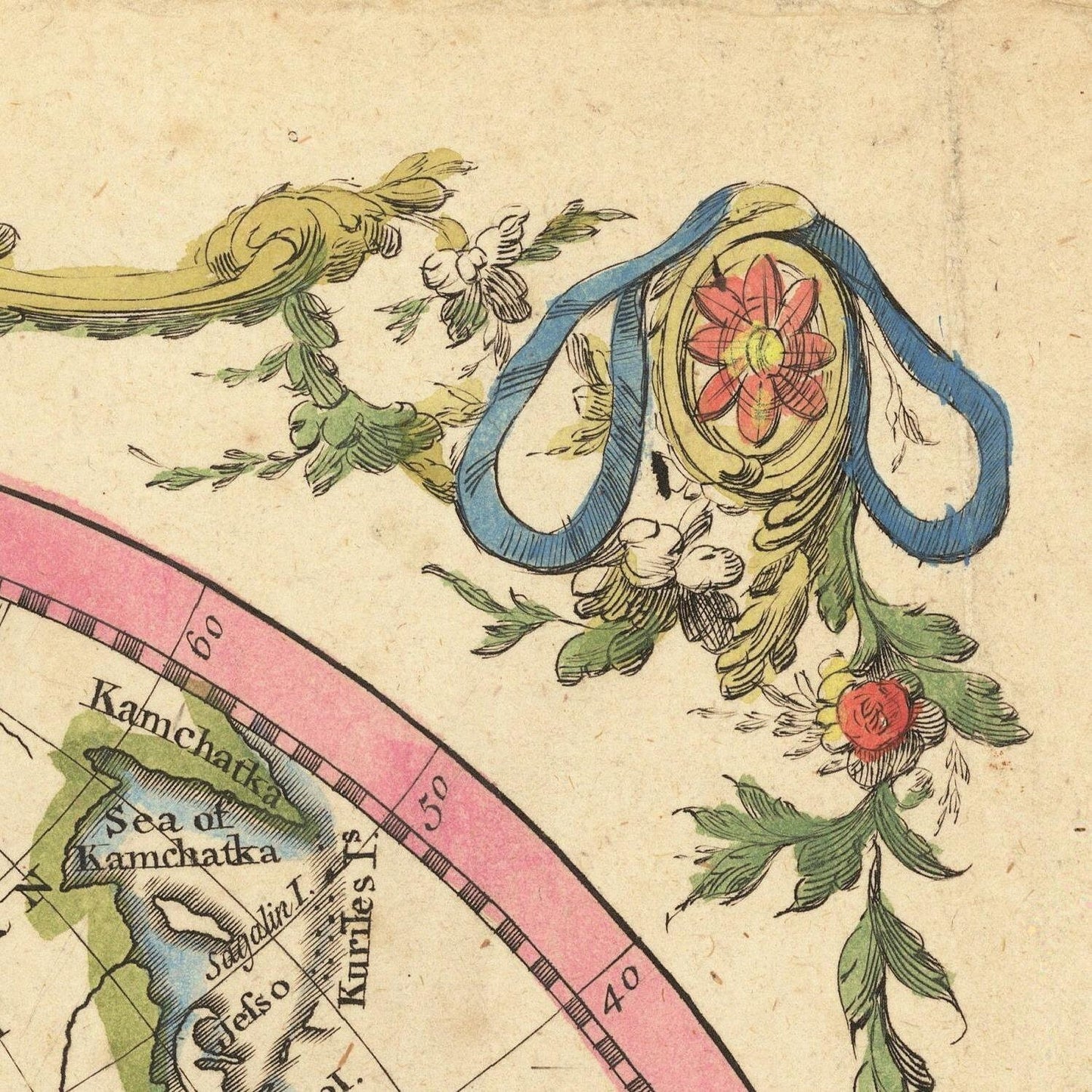 detail of the map from the top right corner