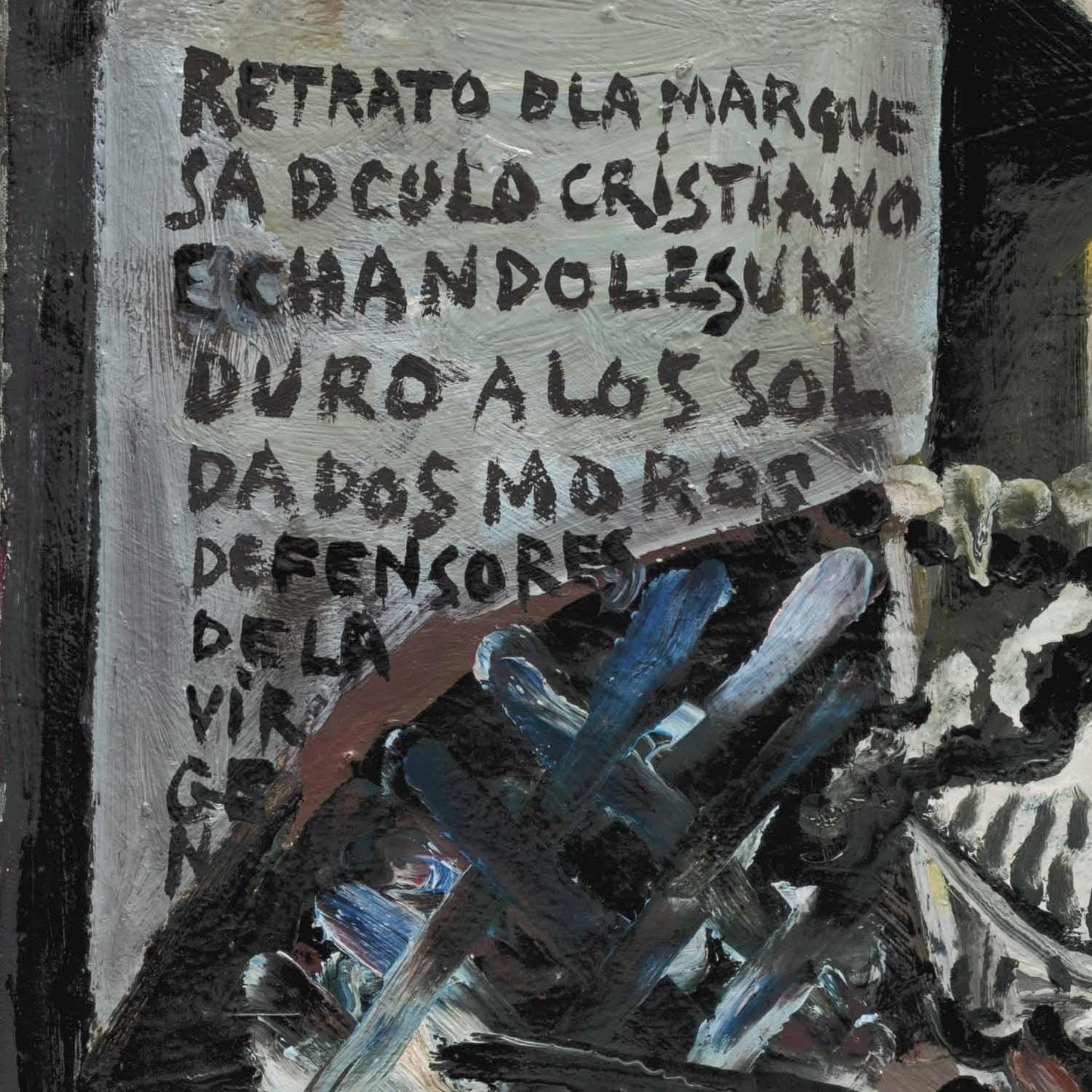 detail of the fine art reproduction from the top left corner