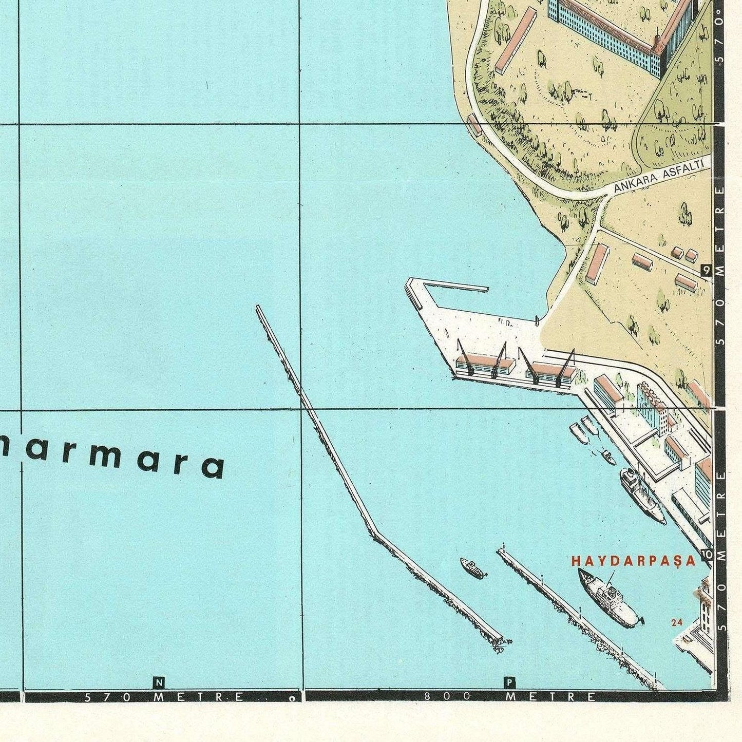 detail of the map from the bottom right corner