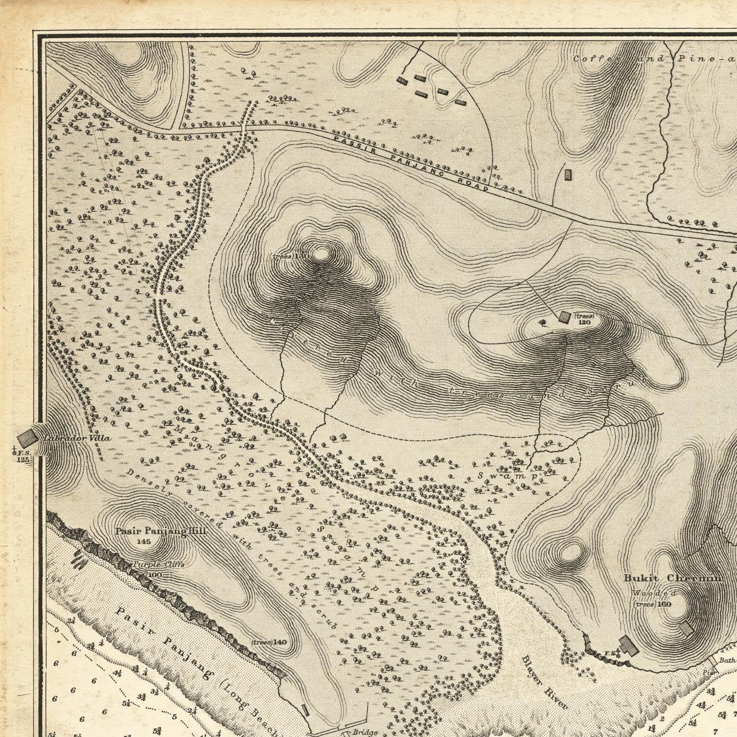 detail of the map from the top left corner