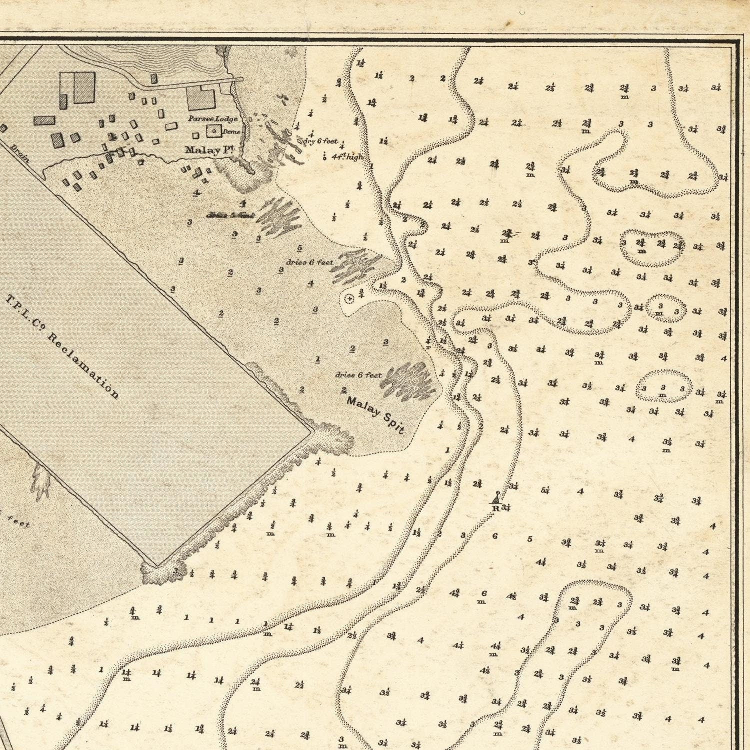 detail of the map from the top right corner