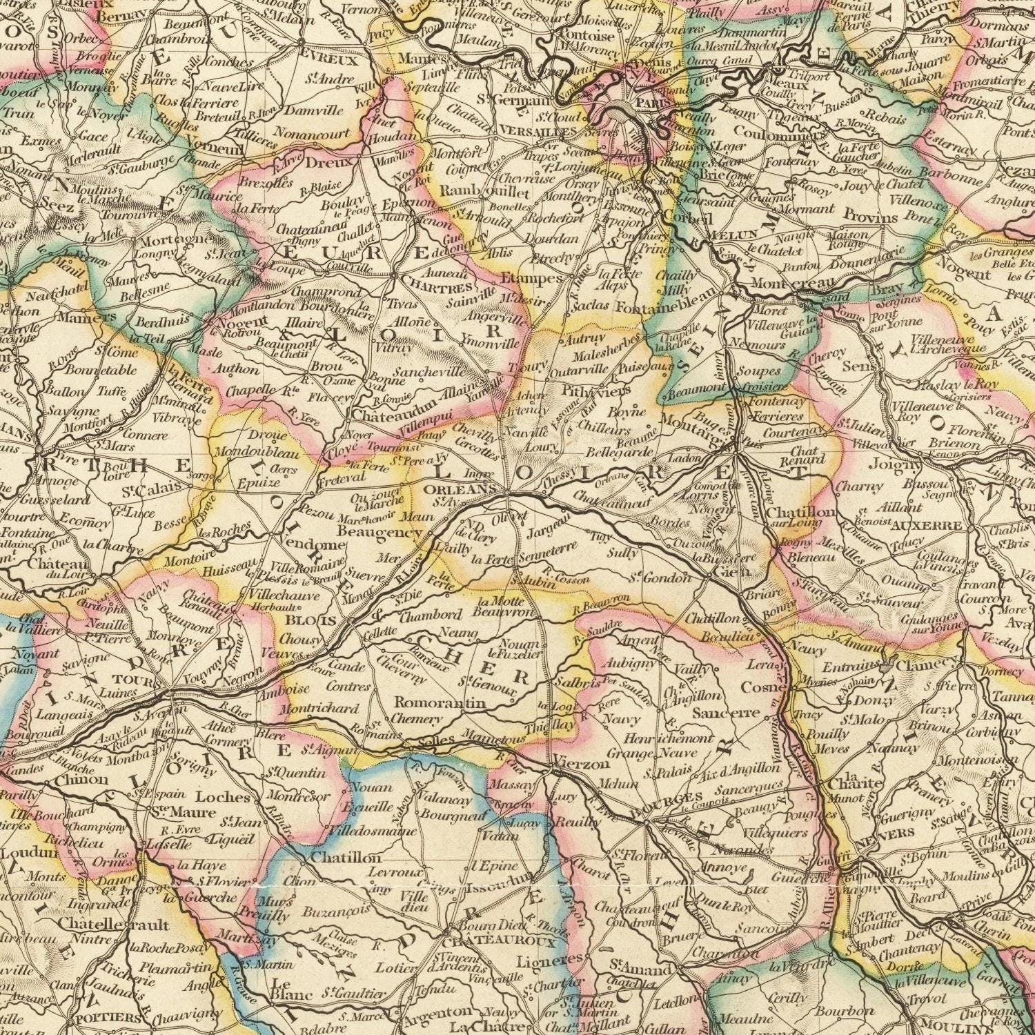 detail of the map from the centre left