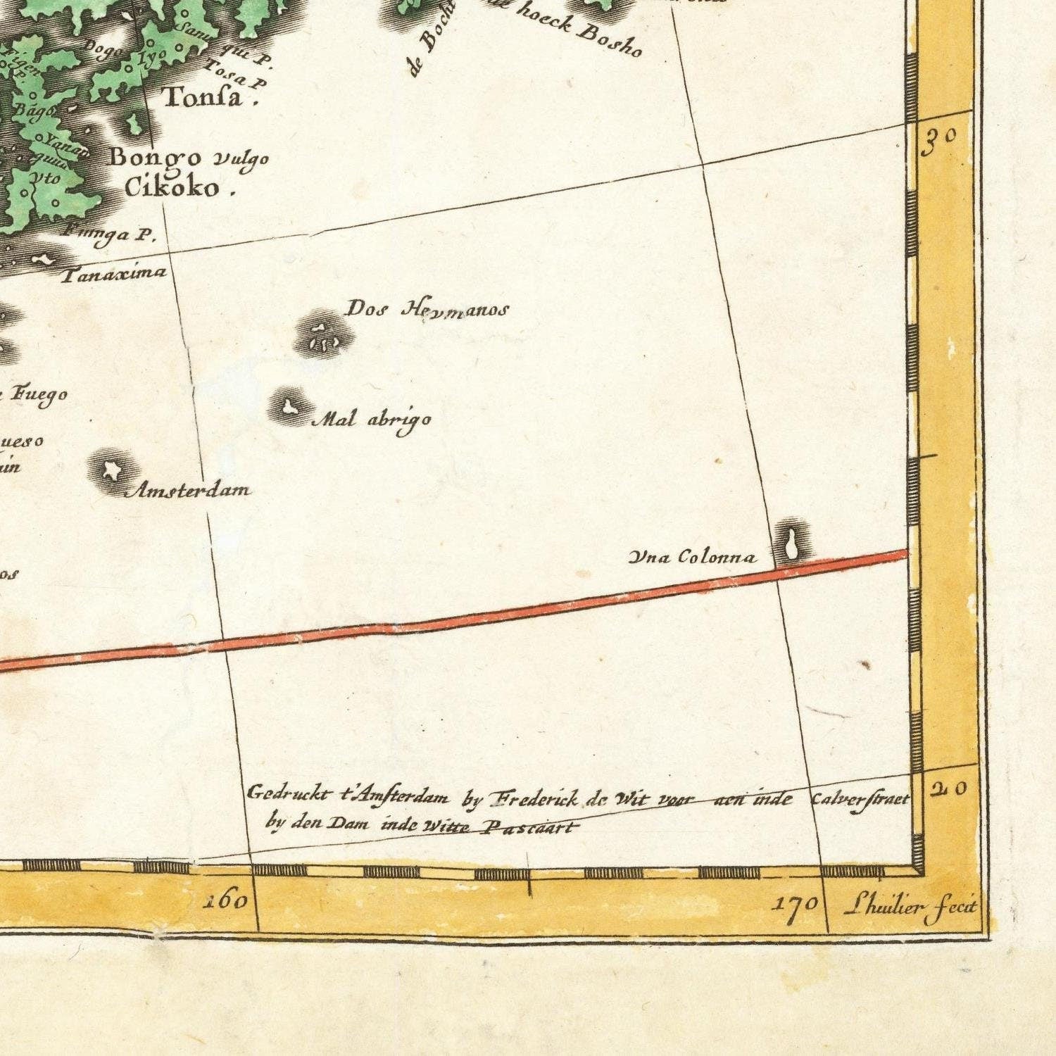 detail of the map from the bottom right corner