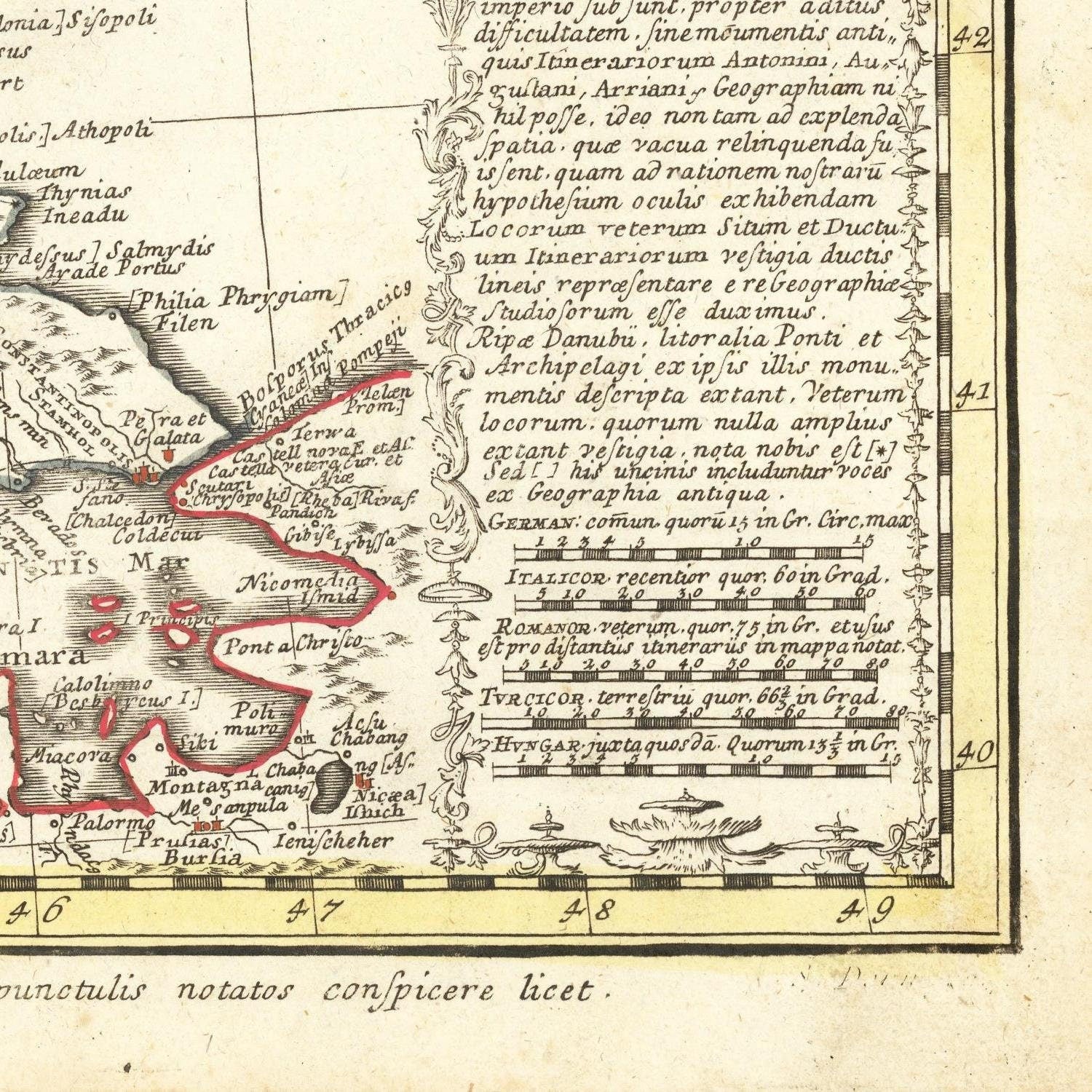 detail of the map from the bottom right corner