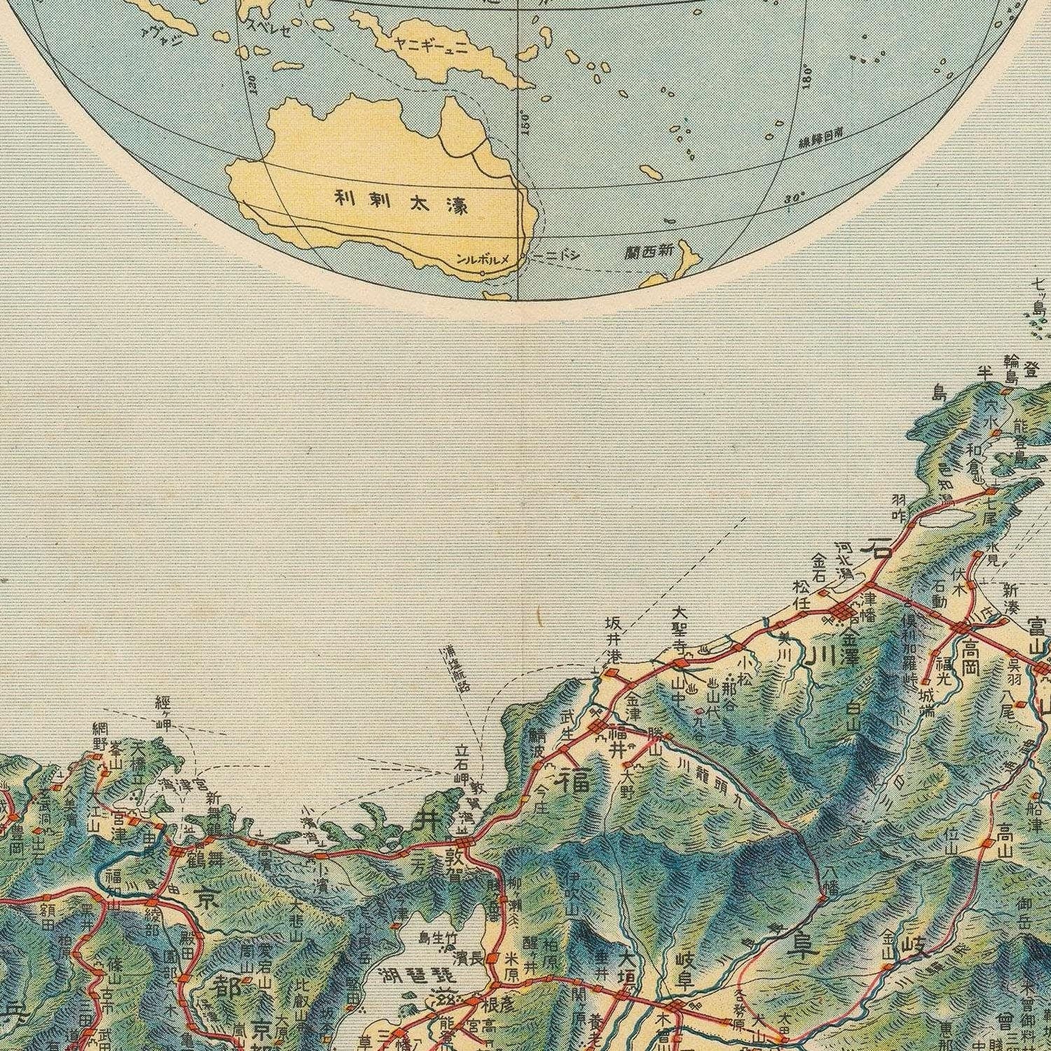 detail of the map from the centre 