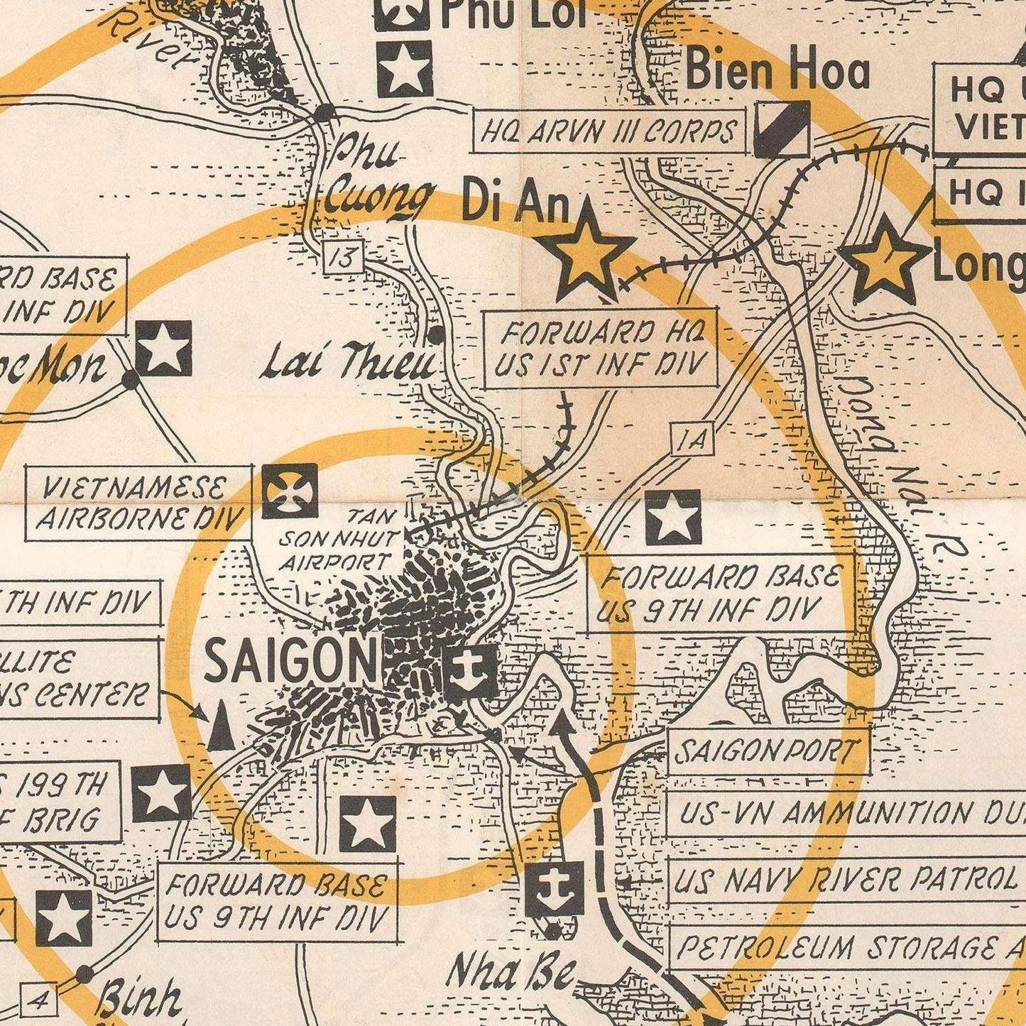 detail of the map from the centre 