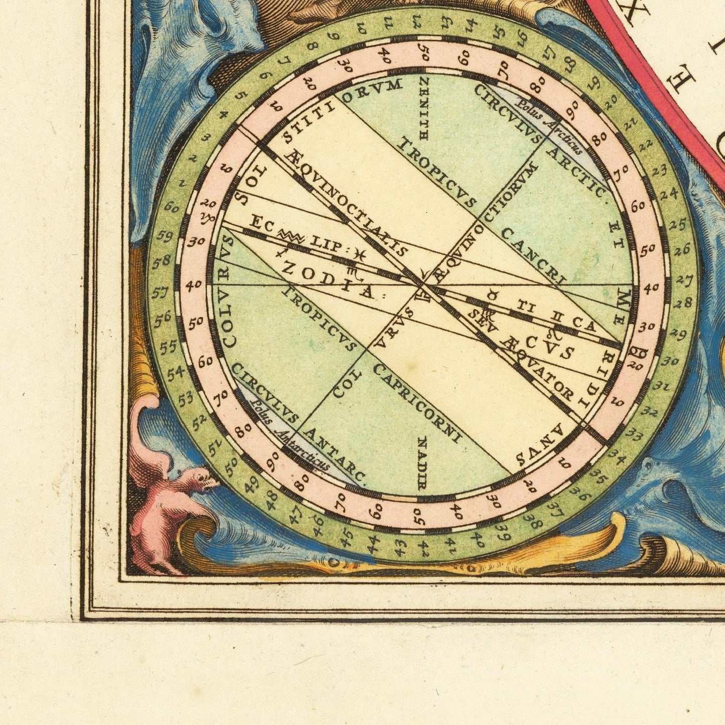 detail of the map from the bottom left corner