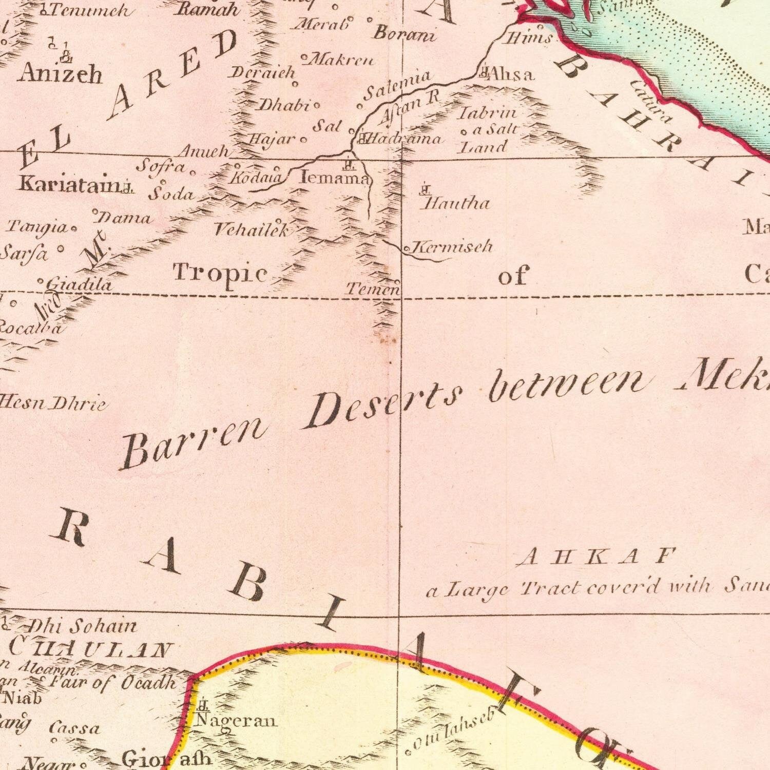 detail of the map from the centre 